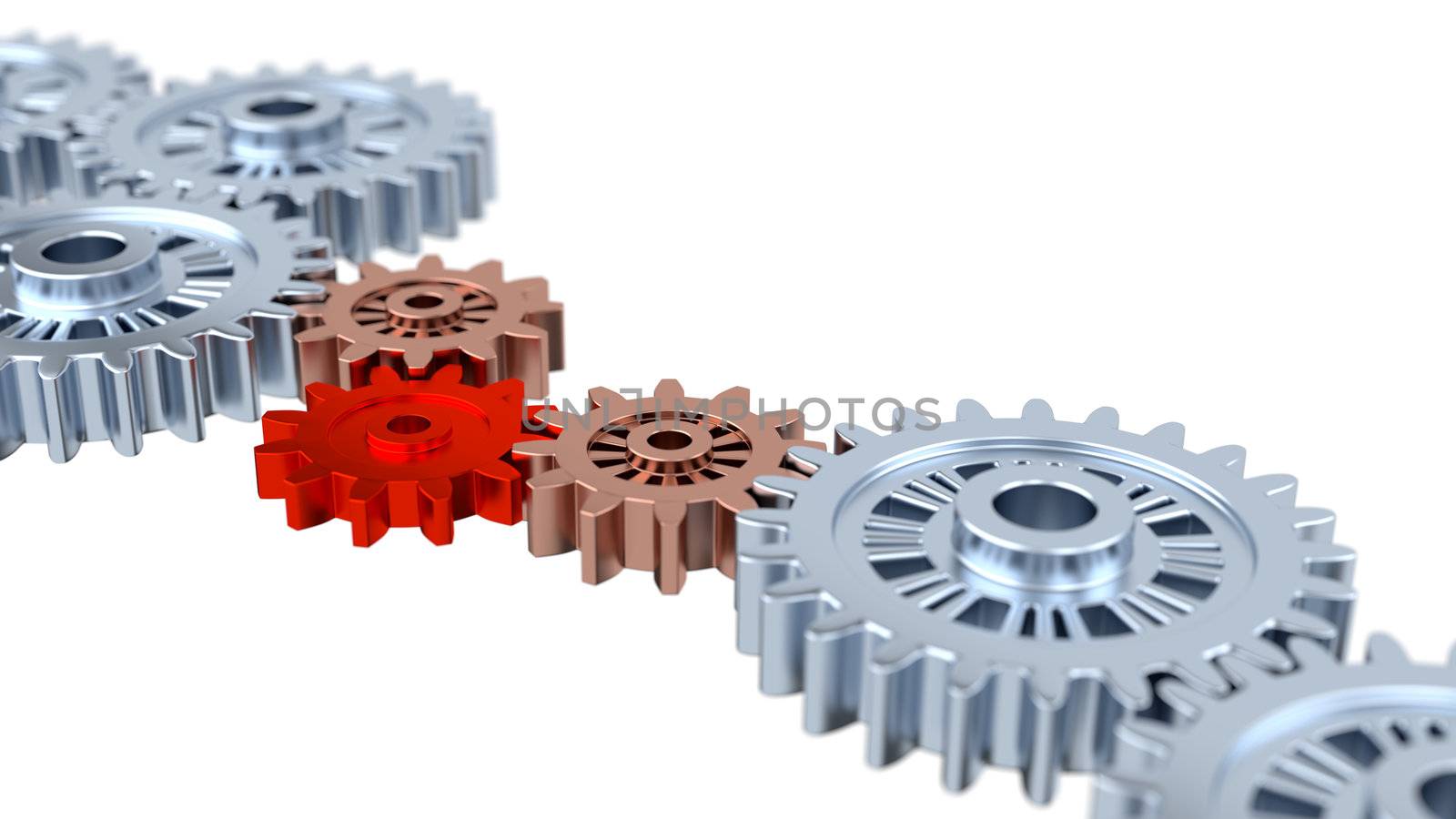 Blurred Silver Gears with one Red by shkyo30