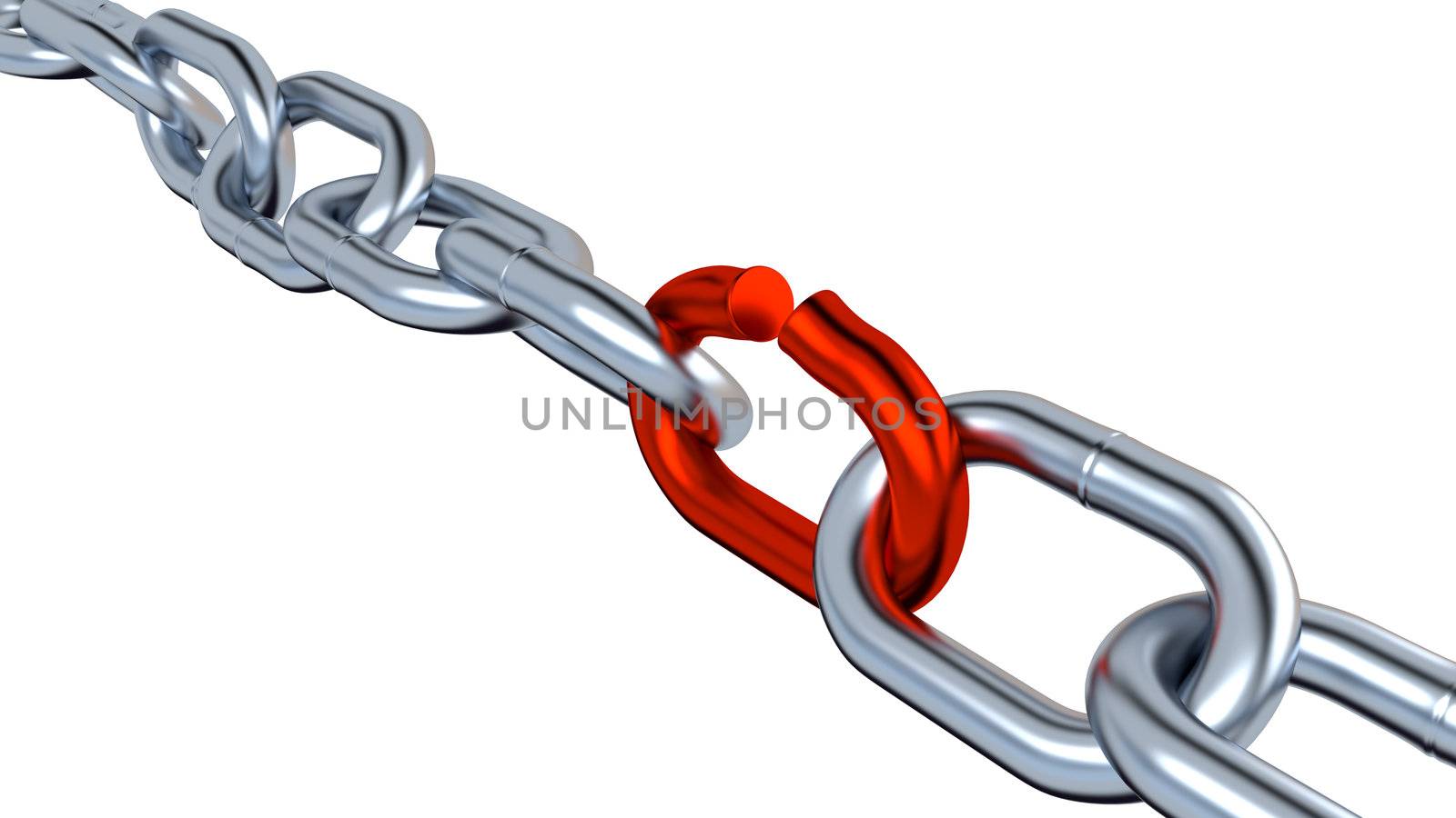 Metallic Chain with One Red Link by shkyo30