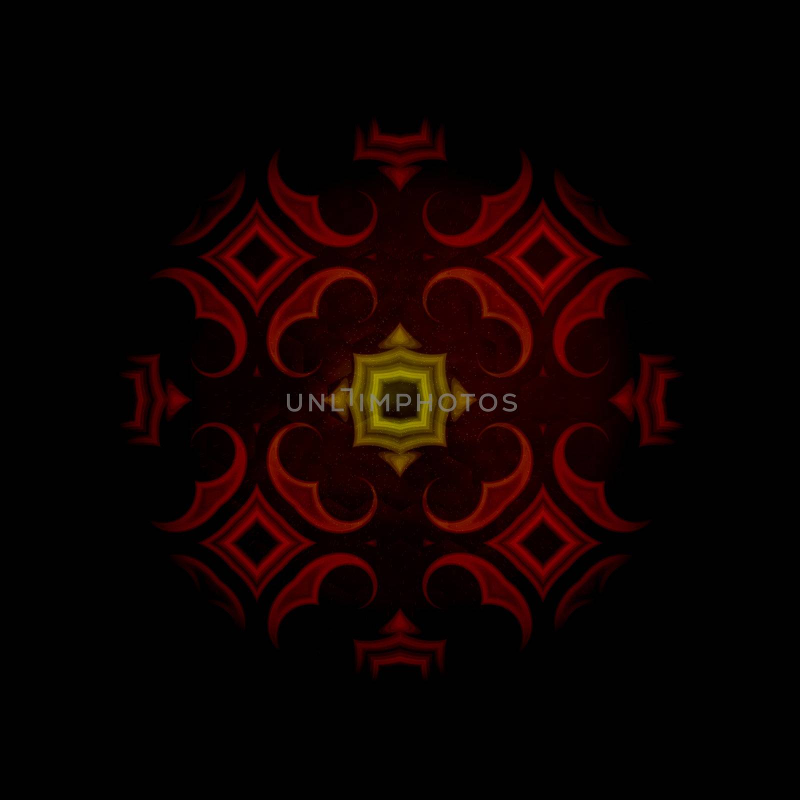 vintage abstract background, dark red oriental ornament kaleidoscope