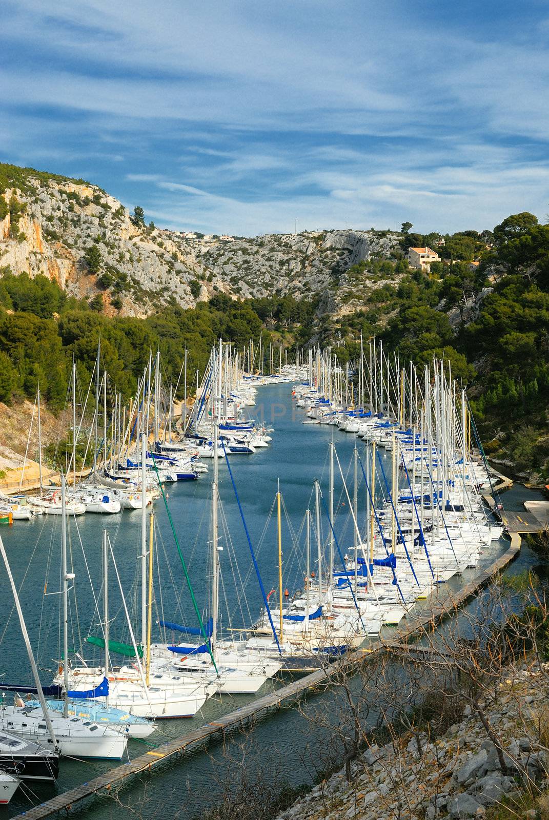 yacht boats in the calanques near cassis