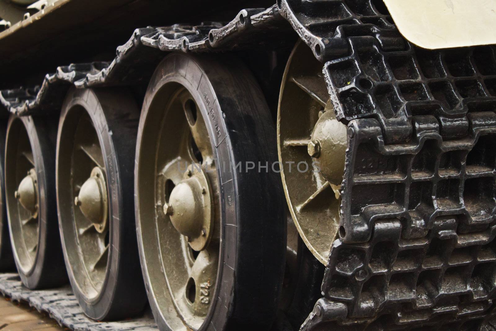 Photo of a caterpillar of tank IS-3