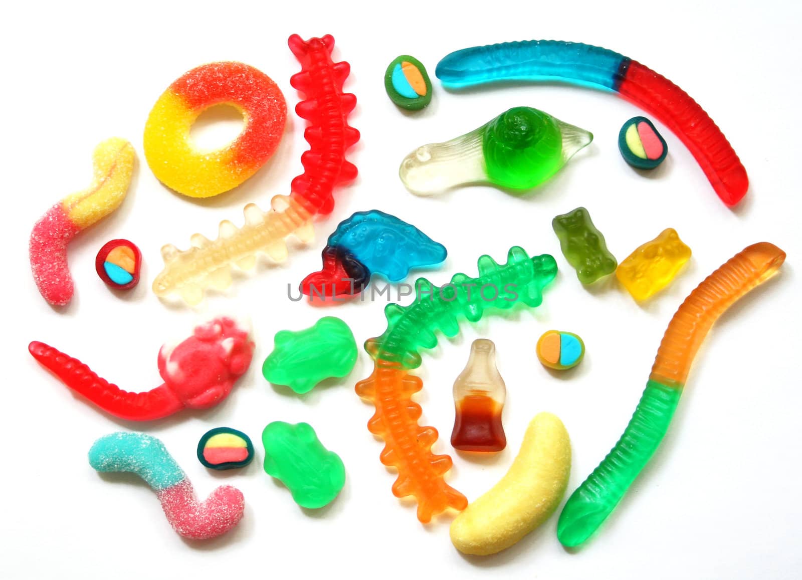 Colorful different Jelly Candy can use as sweet background 