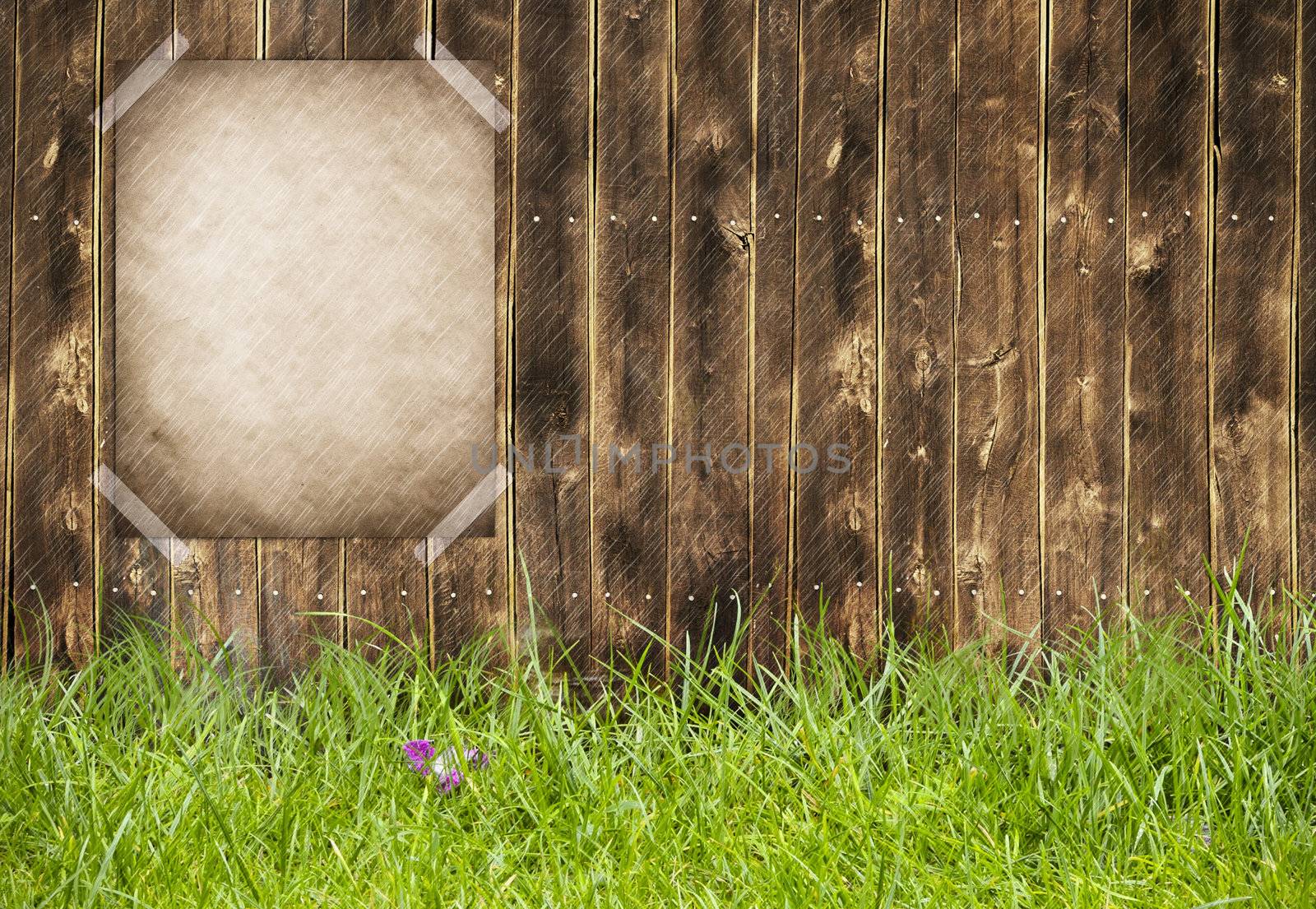 Announcement that hangs on a fence