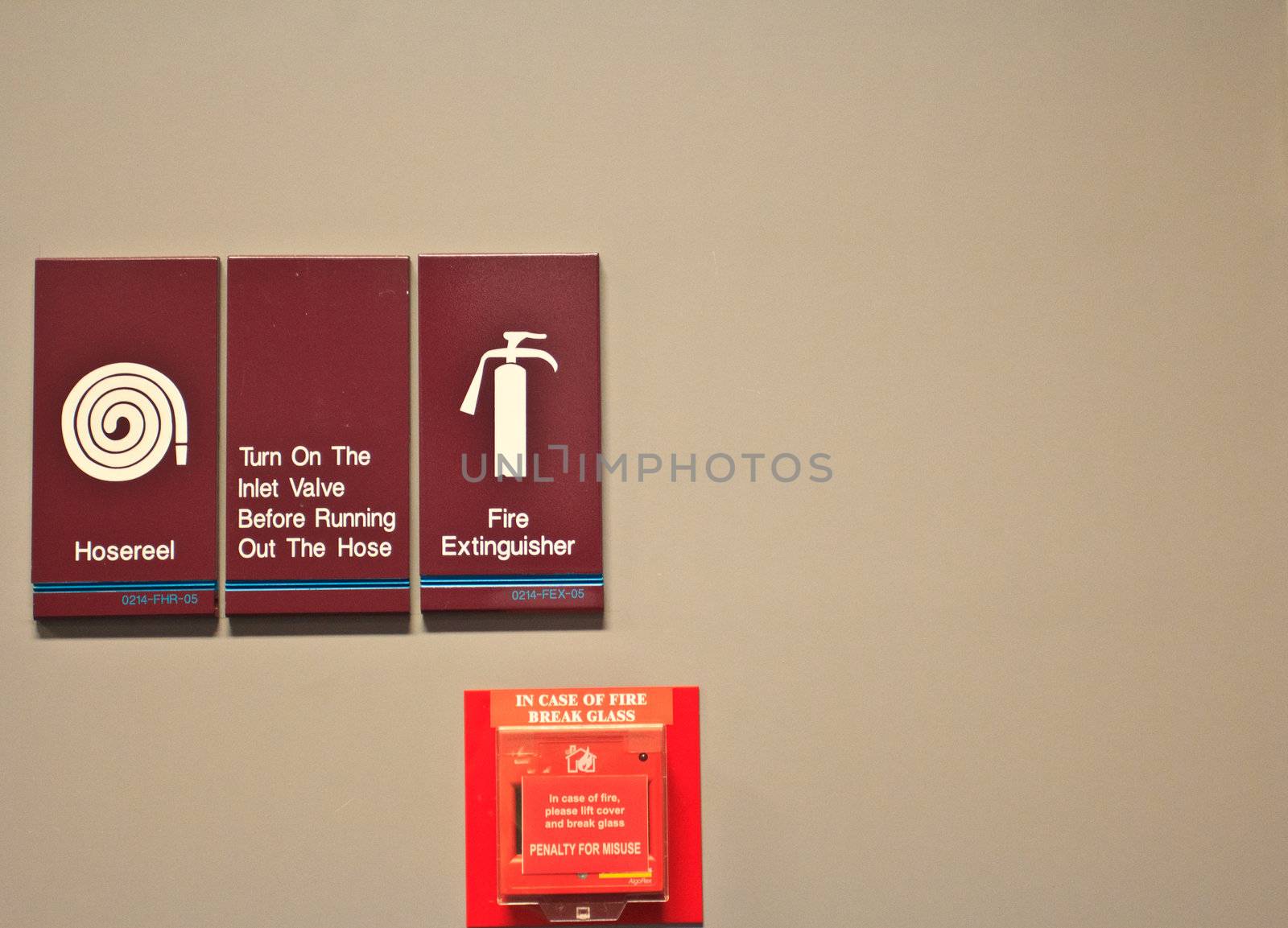 fire extinguisher sign  in  the  airport