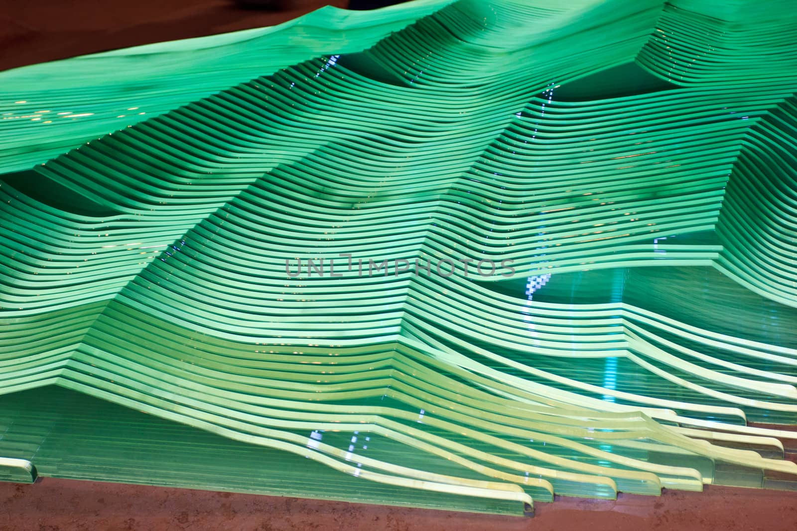 emerald glass wave in the marina bay sand hotel