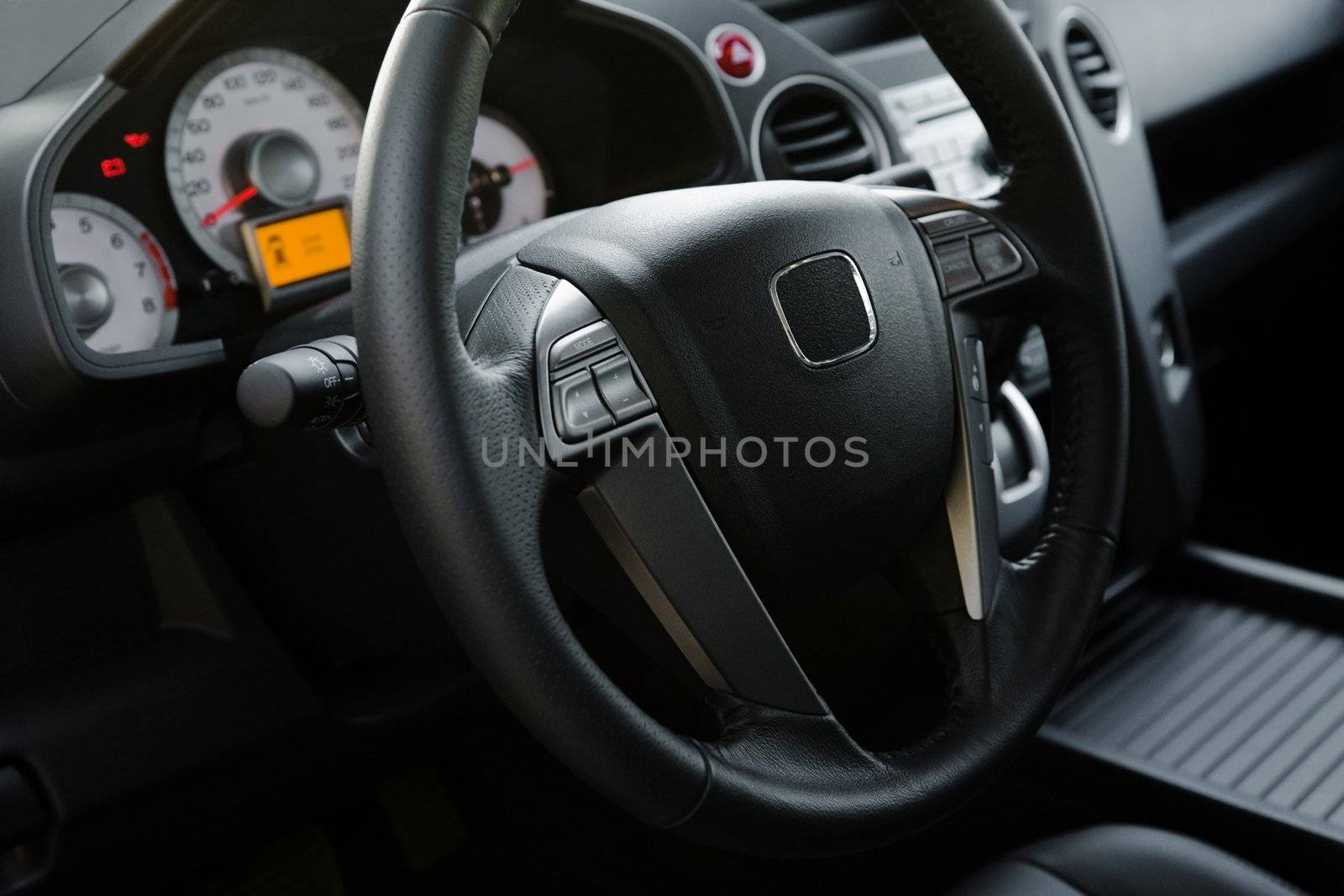 Control panel of the modern new car