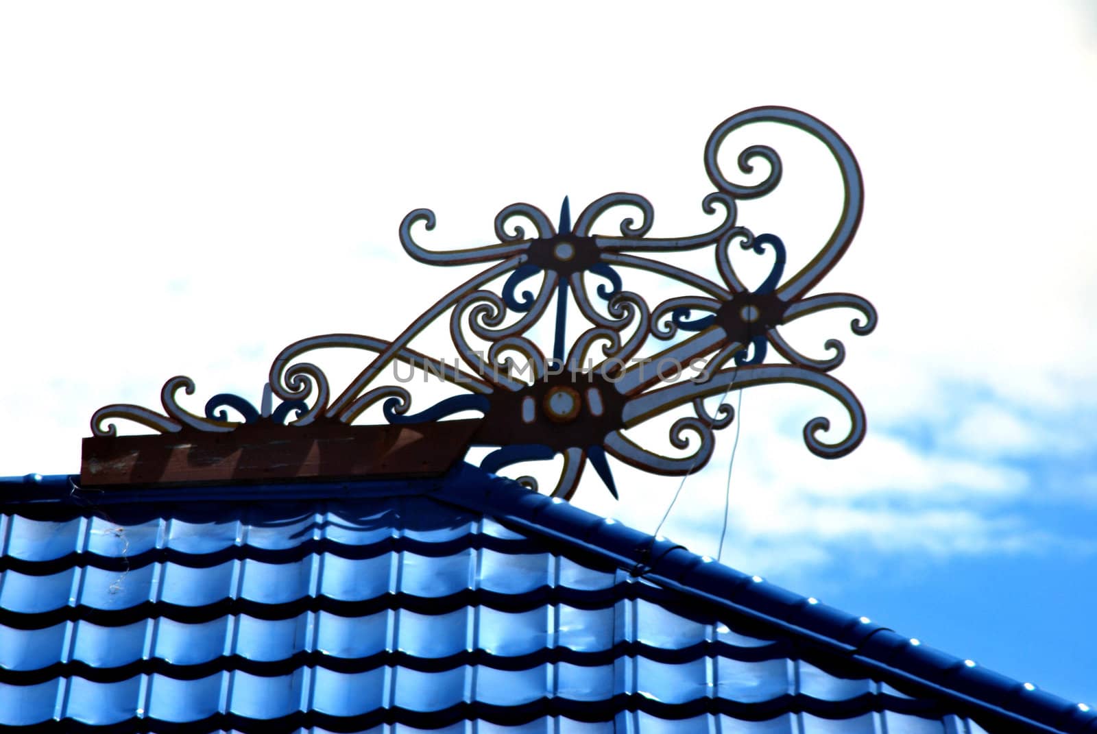 borneo traditional tribal carvings on the roof top of buildings