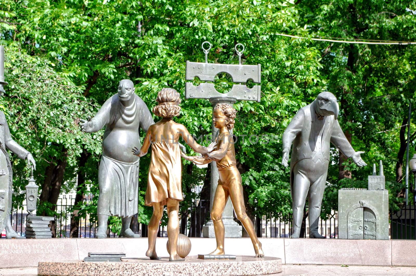 The children - victims of adult vices. Monument, Moscow