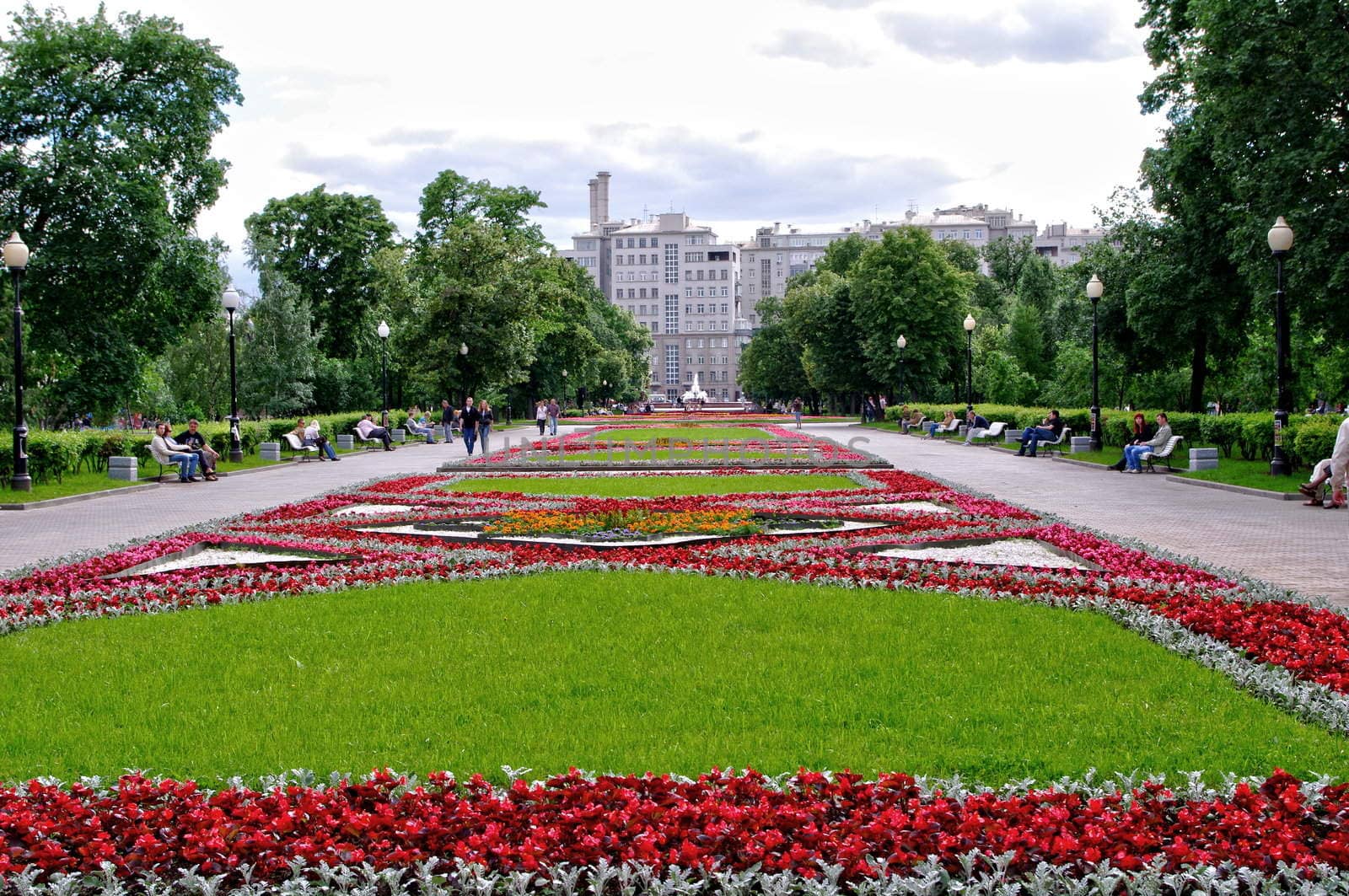 Flowerbed in Bolotnaya square, Moscow, Russia by Stoyanov