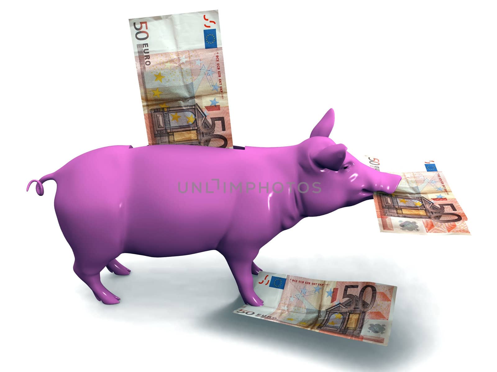 piggy bank and banknote