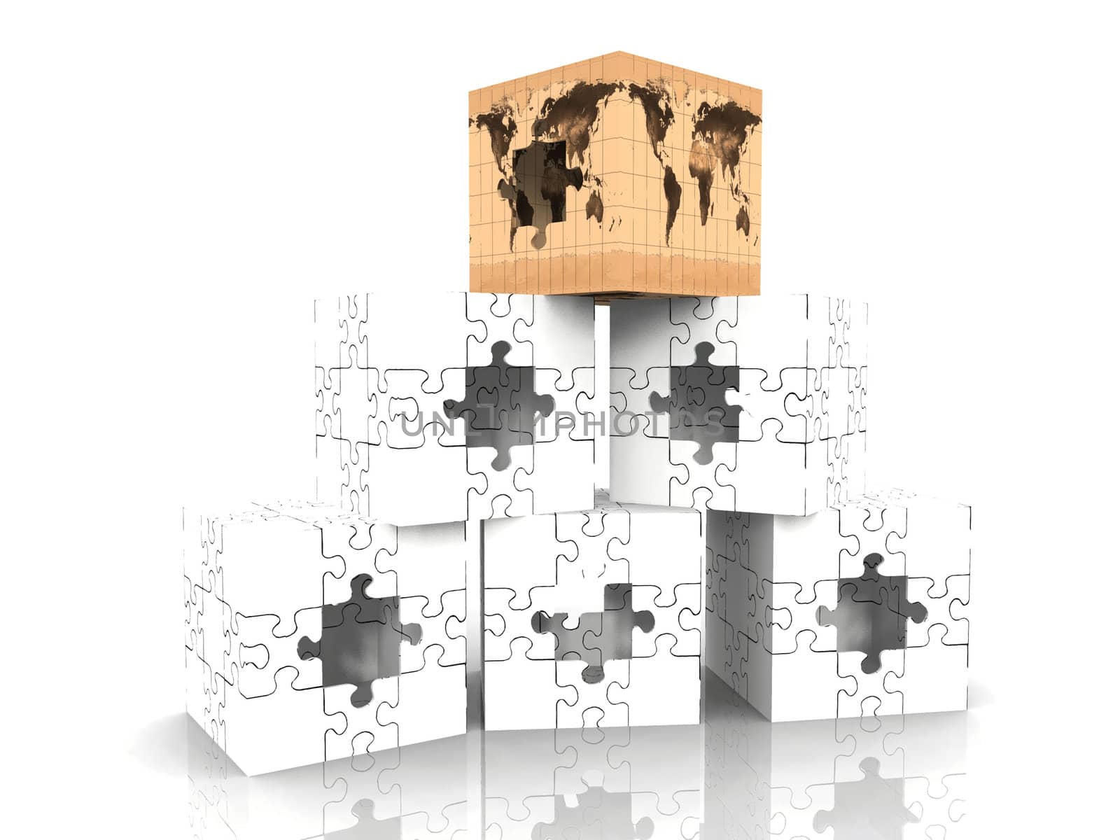 cubes  puzzle and earth
