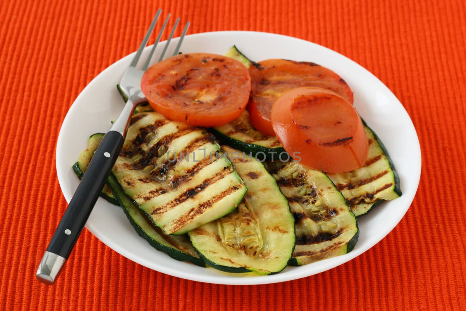 grilled vegetables on the plate