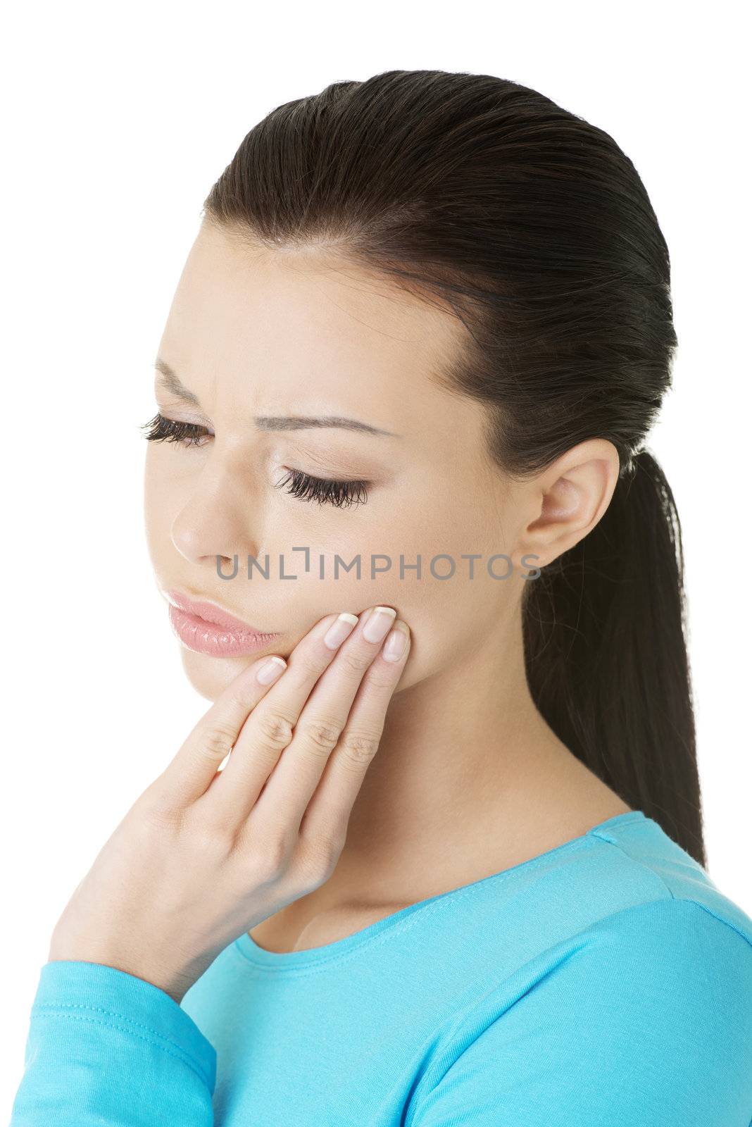Woman with toothache by BDS