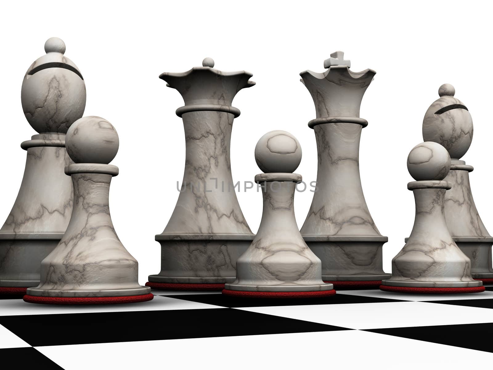 3D render of chess pieces