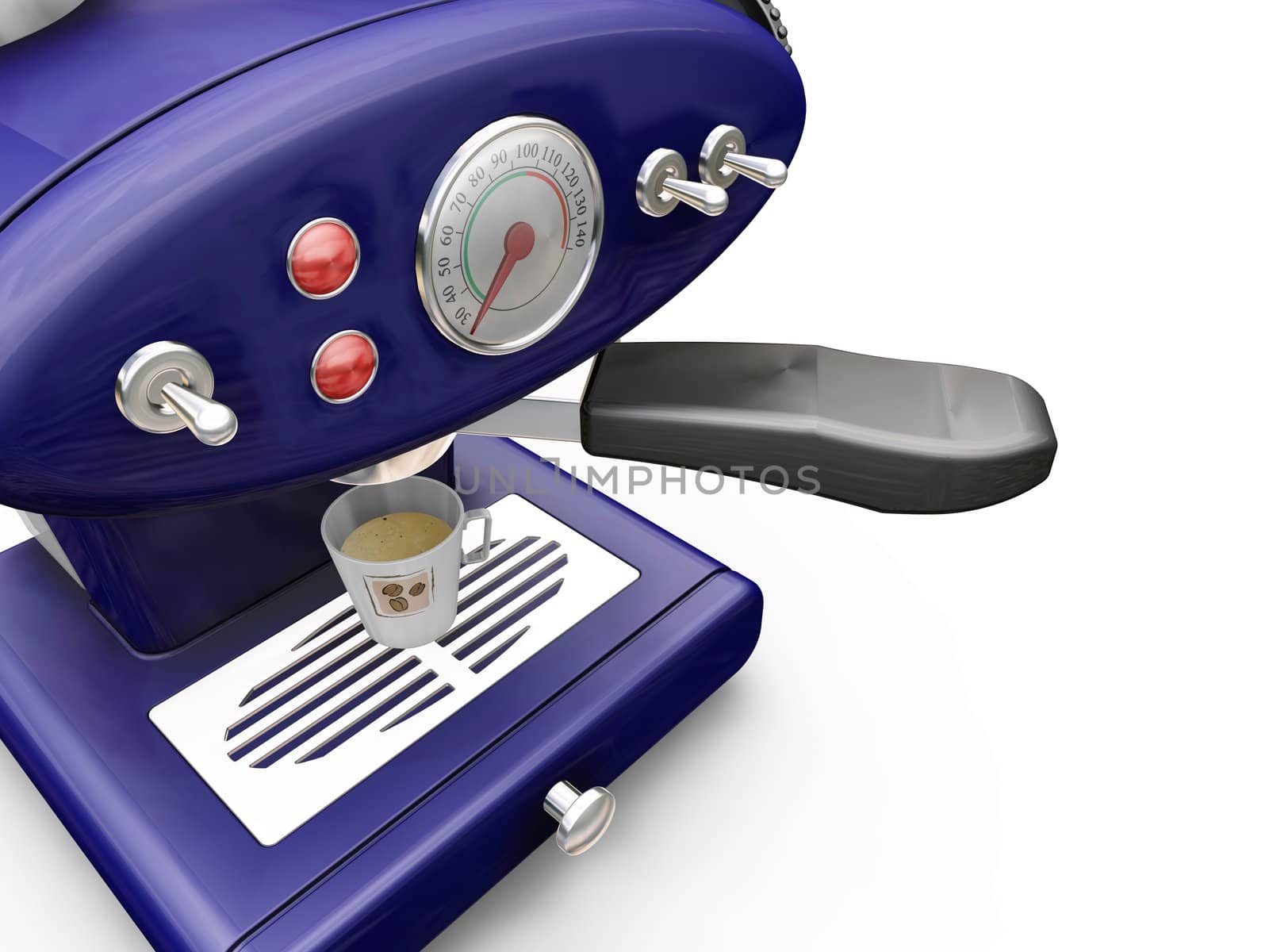 3D render of a coffee machine