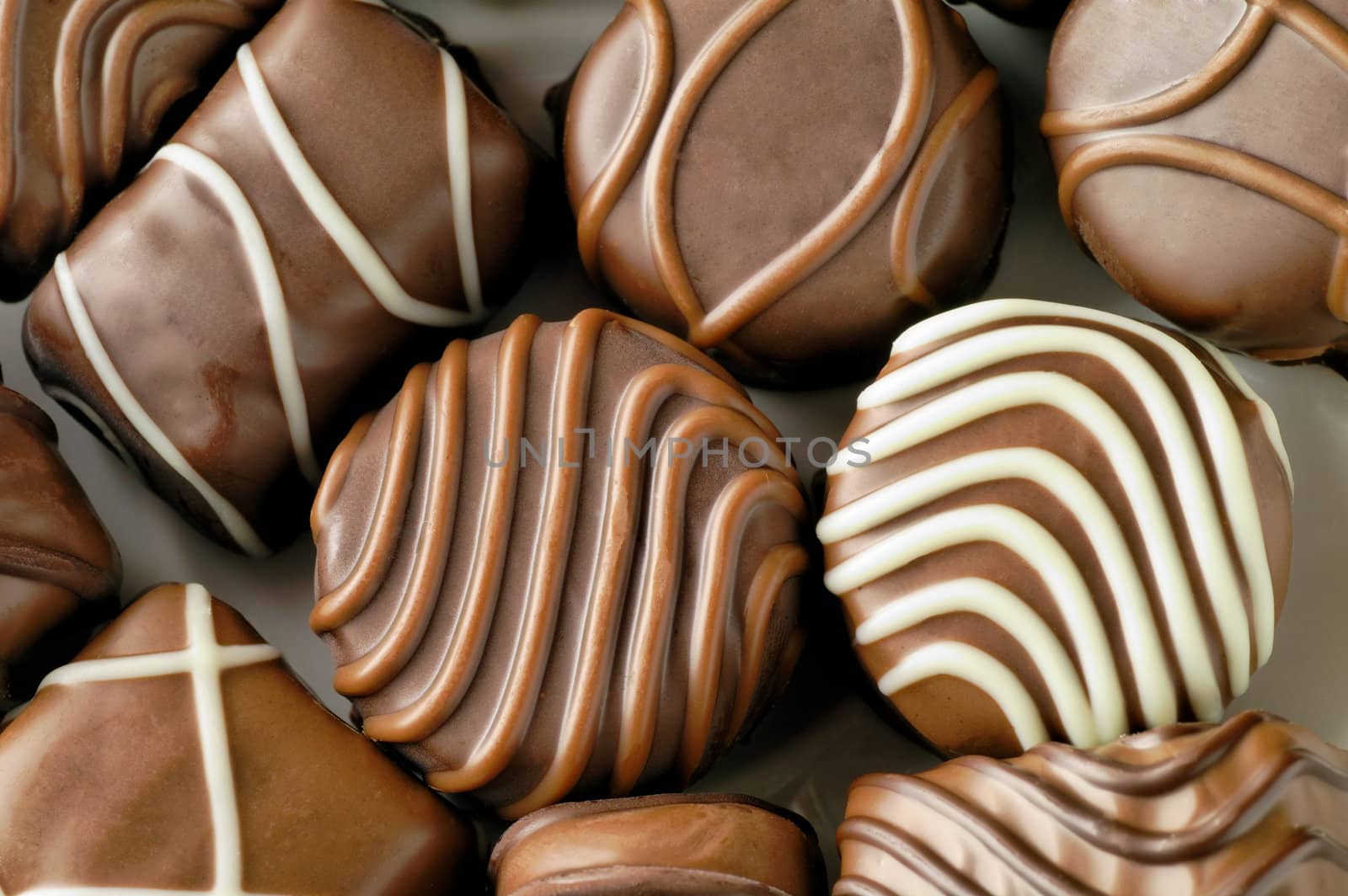 Chocolate candies closeup