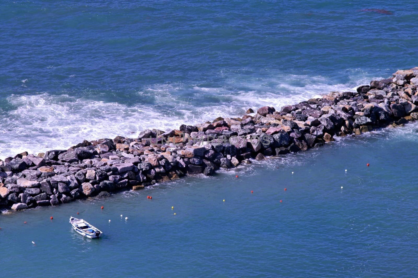 Breakwater and boat
