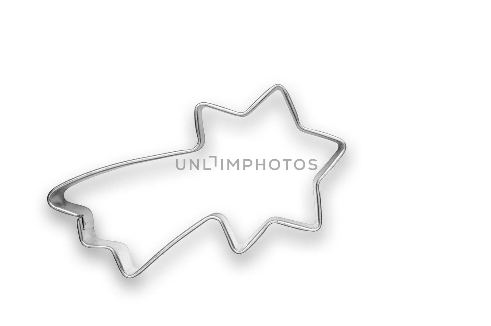 Comet shaped cookie cutter with clipping path