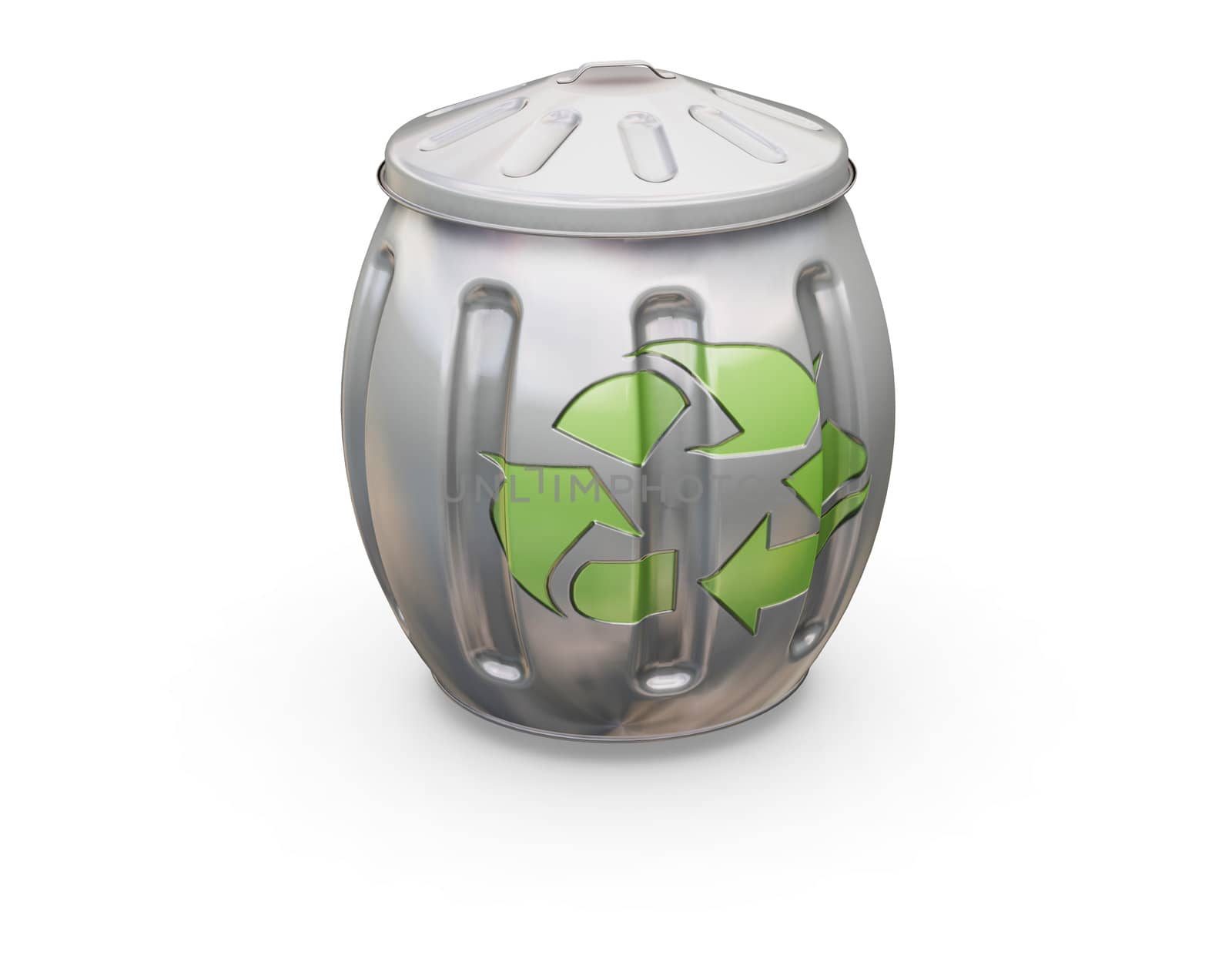 3D render of a full recycling bin