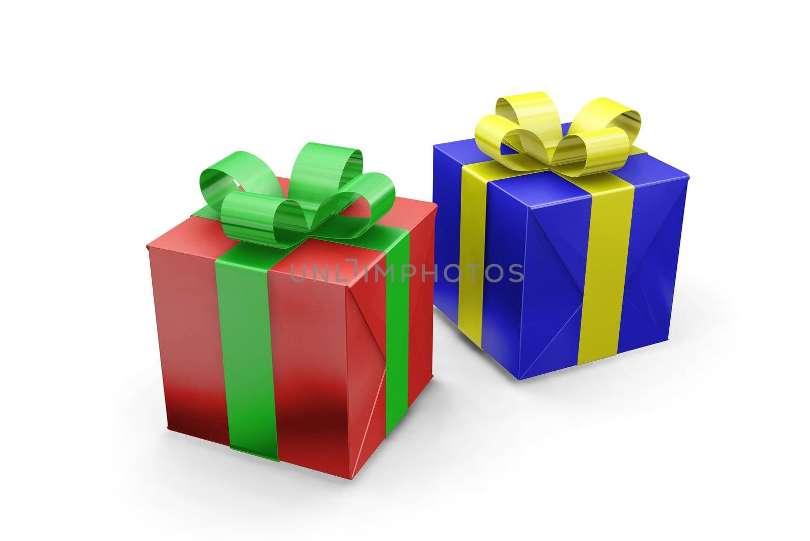 3D render of wrapped gifts