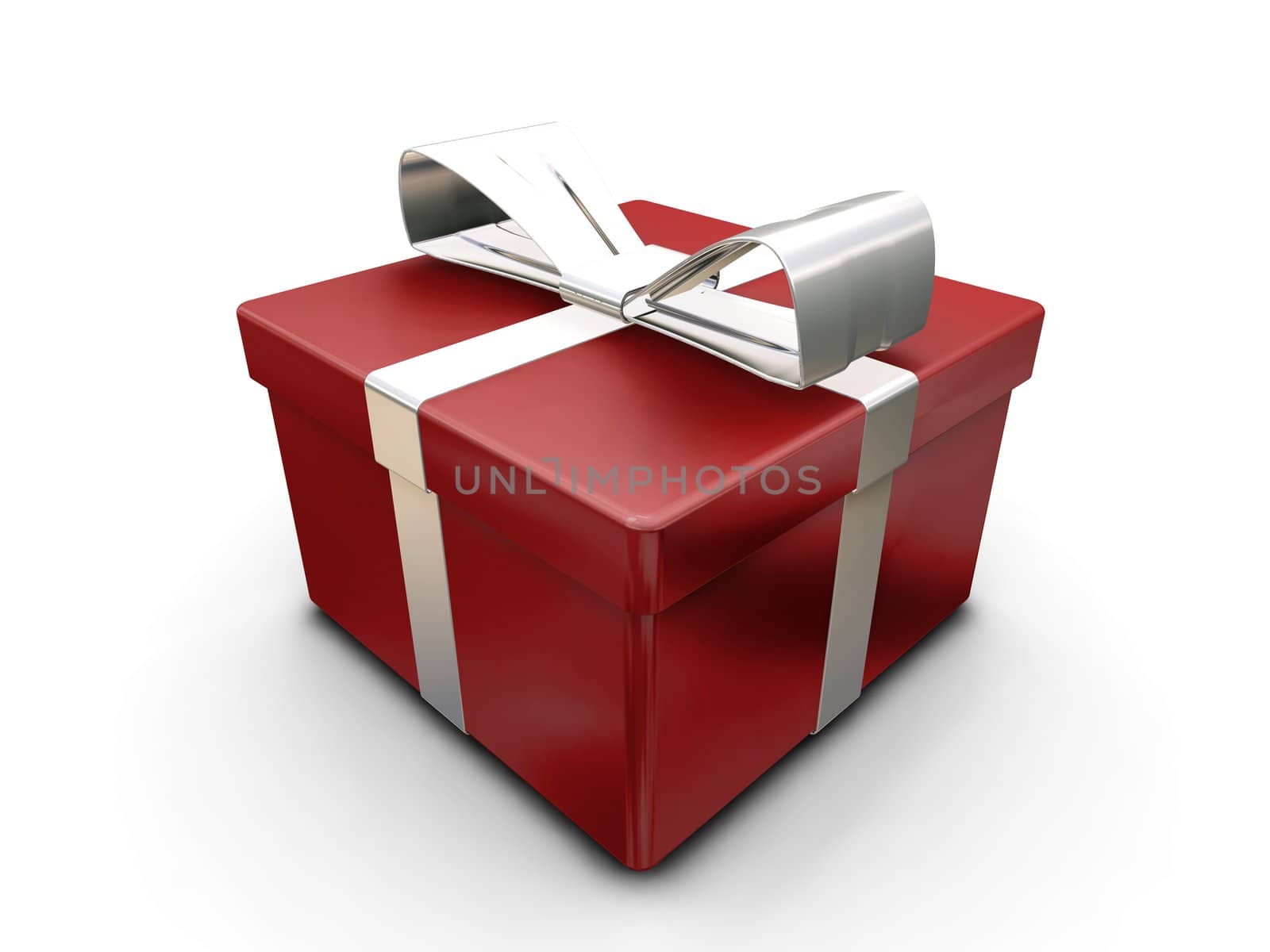 3D render of a wrapped gift box