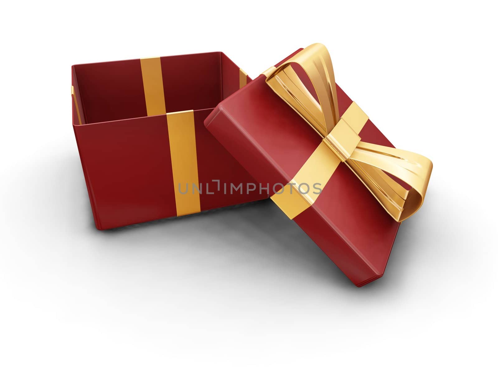 3D render of a gift with the lid off