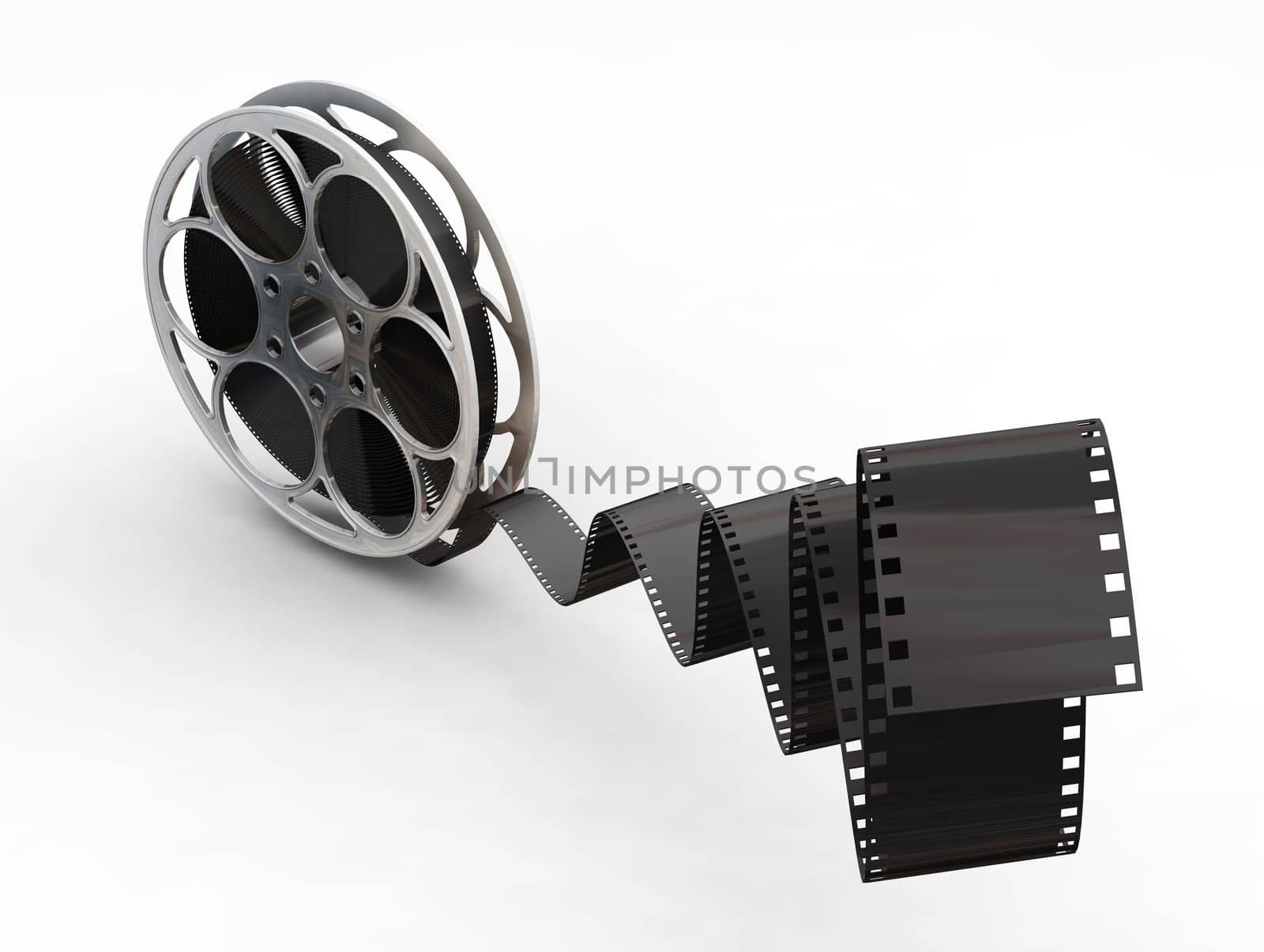 3D render of a film reel