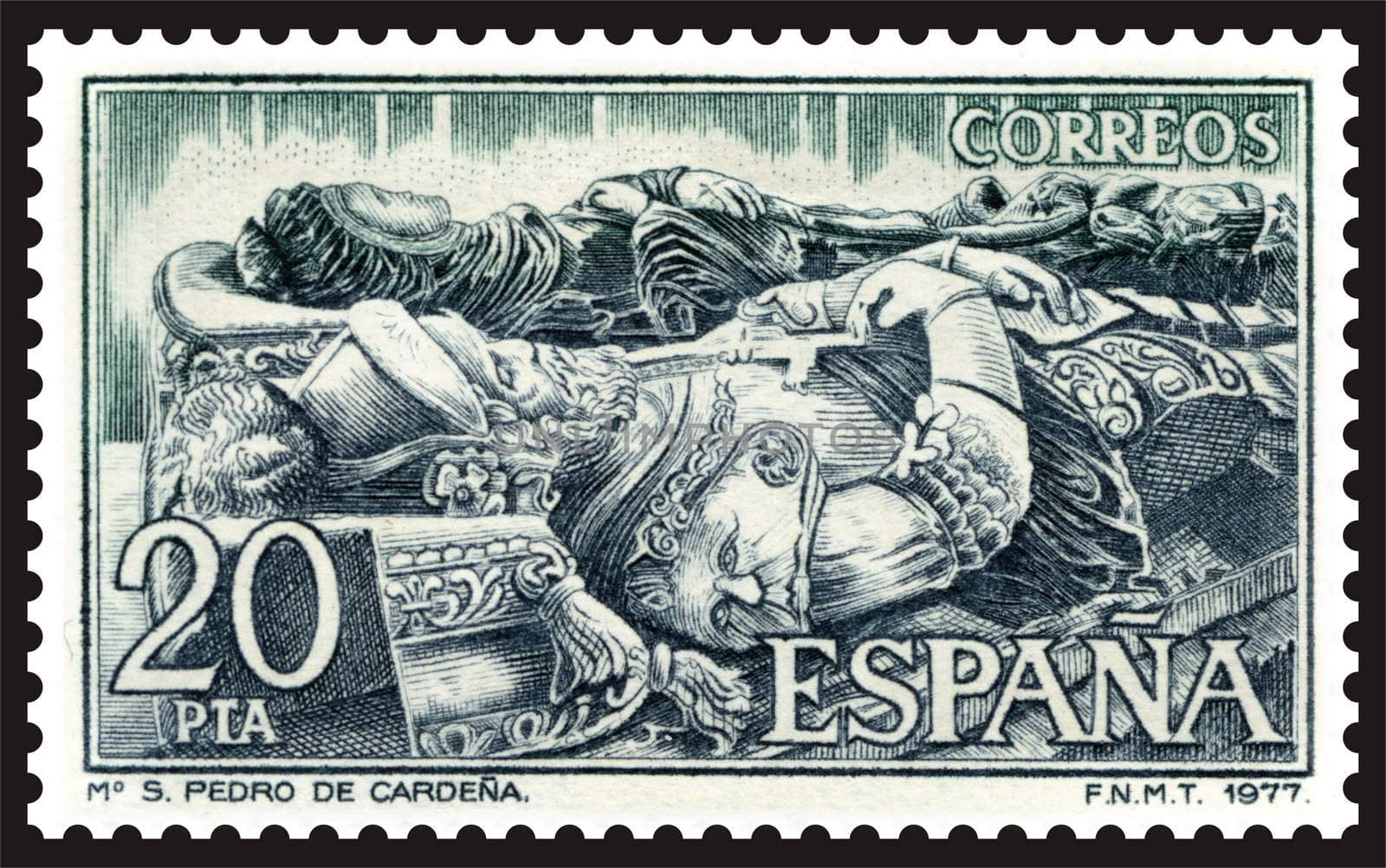 Vintage Spanish Stamps. 1977
Monasterio de San Pedro de Cardeña