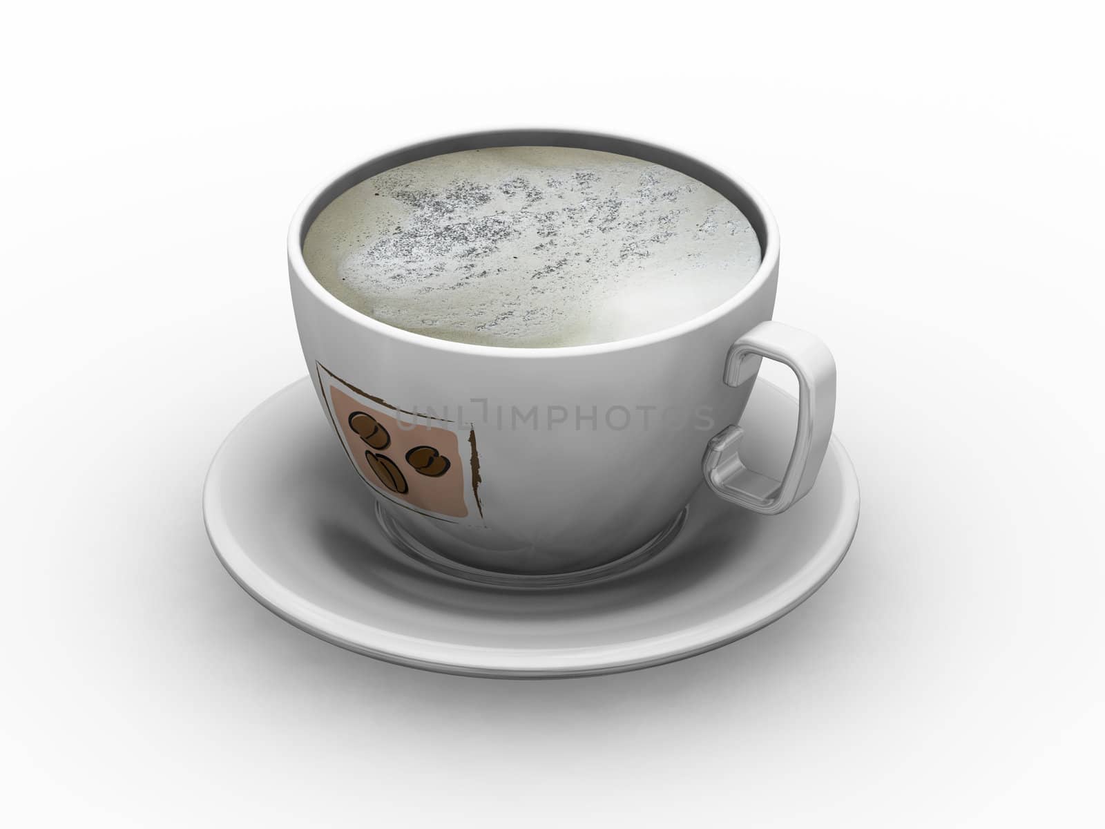 3D render of a cup of coffee