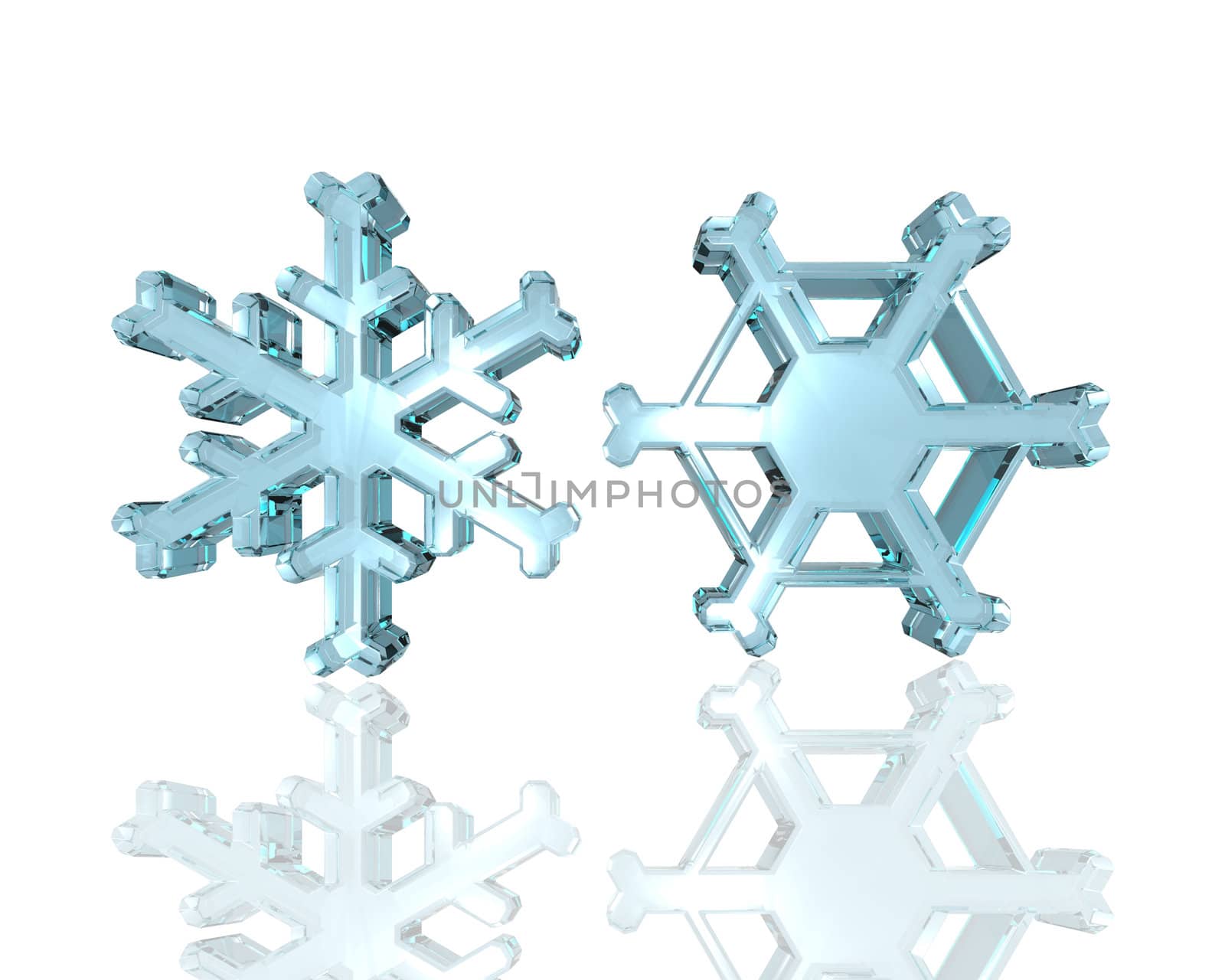 Glass snowflakes by kjpargeter