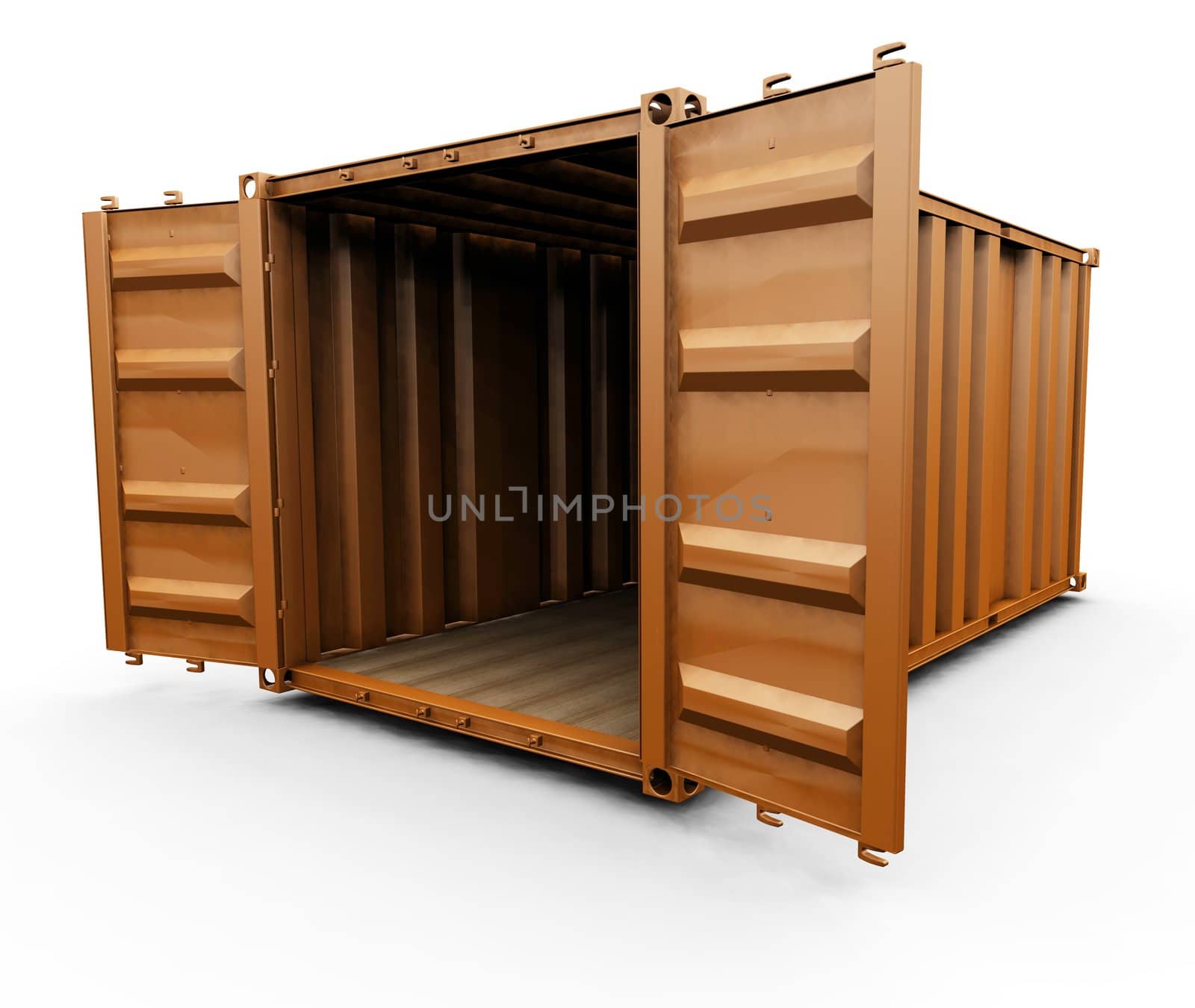 3D render of a freight container