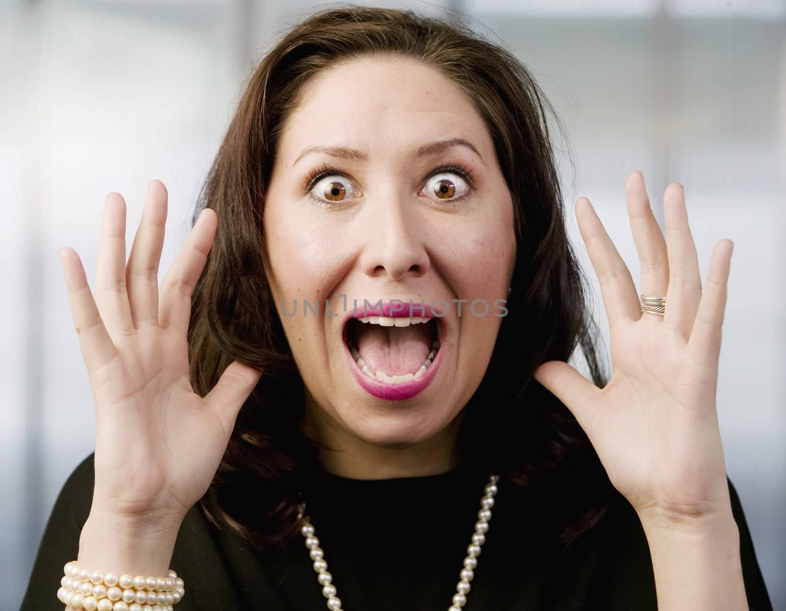 Close Up of a Screaming Hispanic Woman