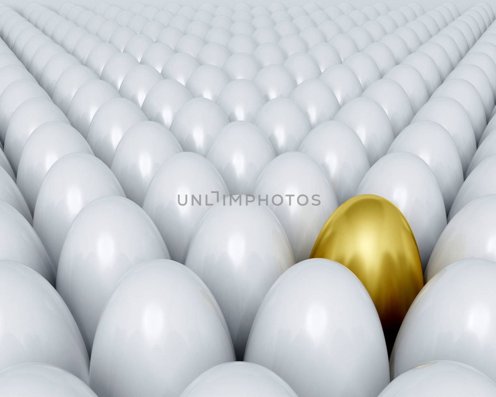 3D render depicting standing out from the crowd