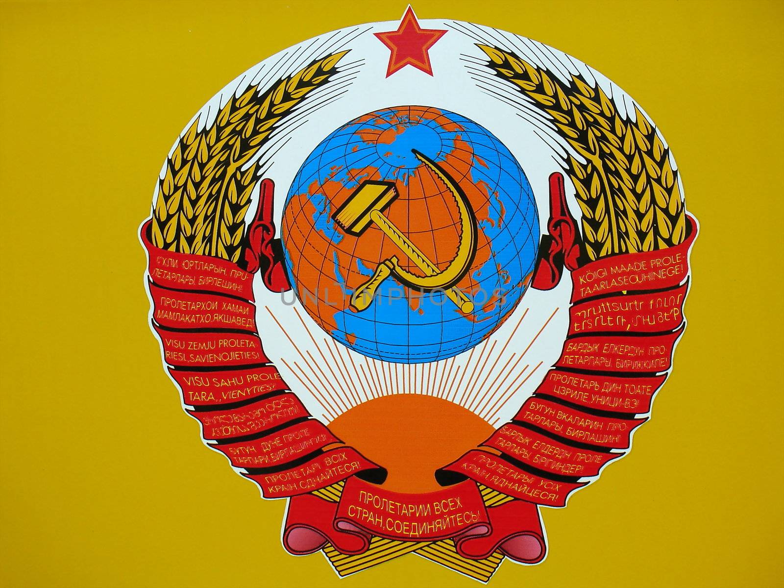 National USSR sign on a orange background