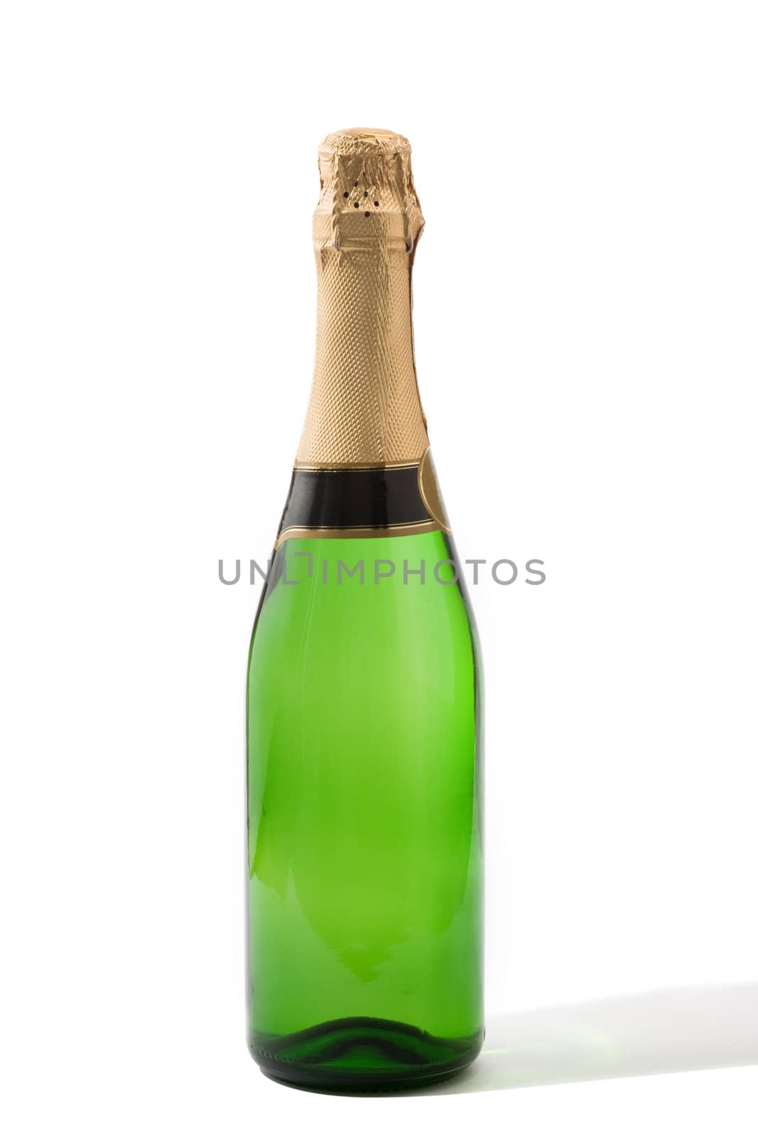 Bottle of champagne - it is isolated on a white background