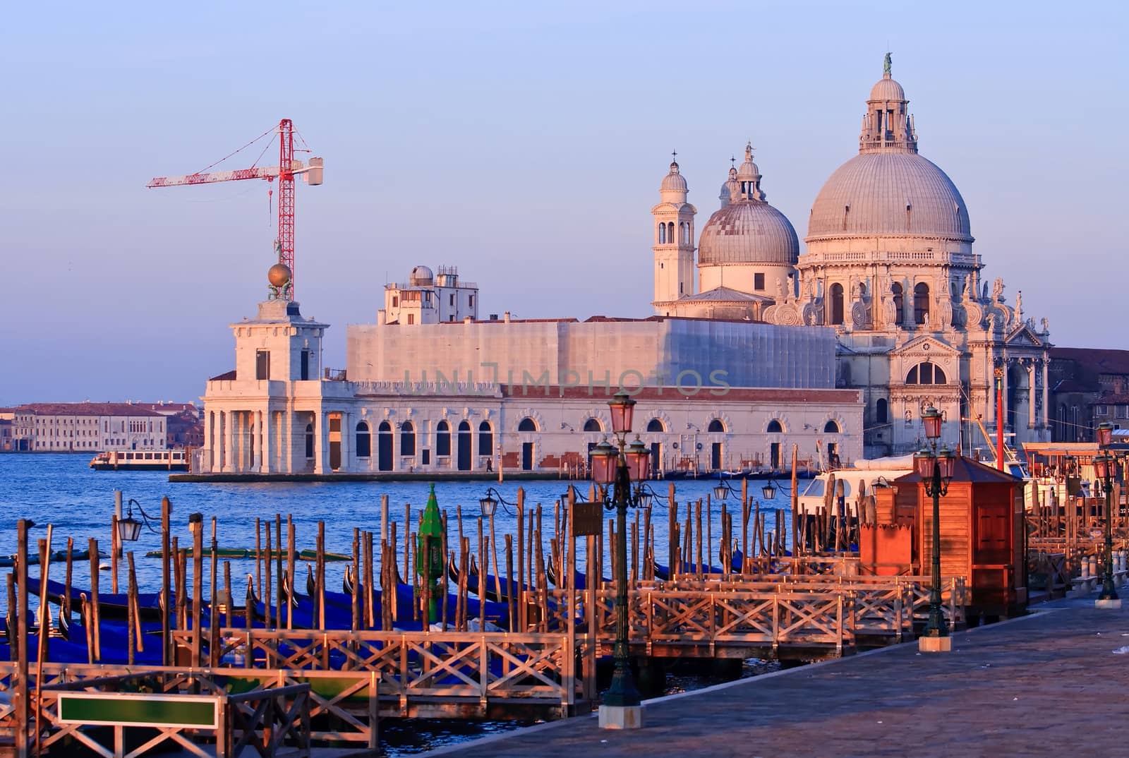 Santa Maria Della Salute, Church of Health, Grand canel Venice Italy in the morning