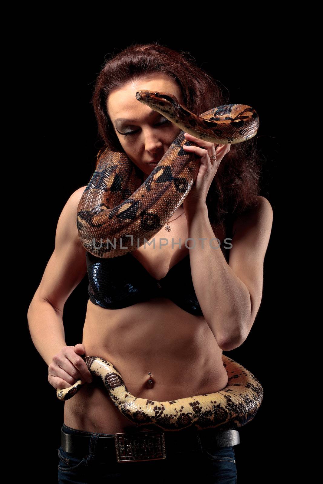 Exotic Woman with a Boa by Discovod