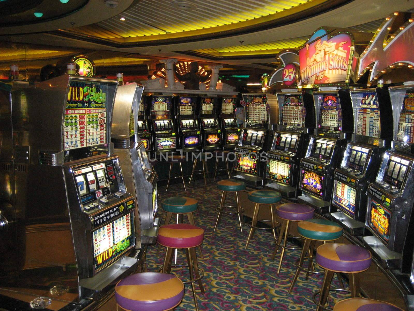 Slot machines in a casino.