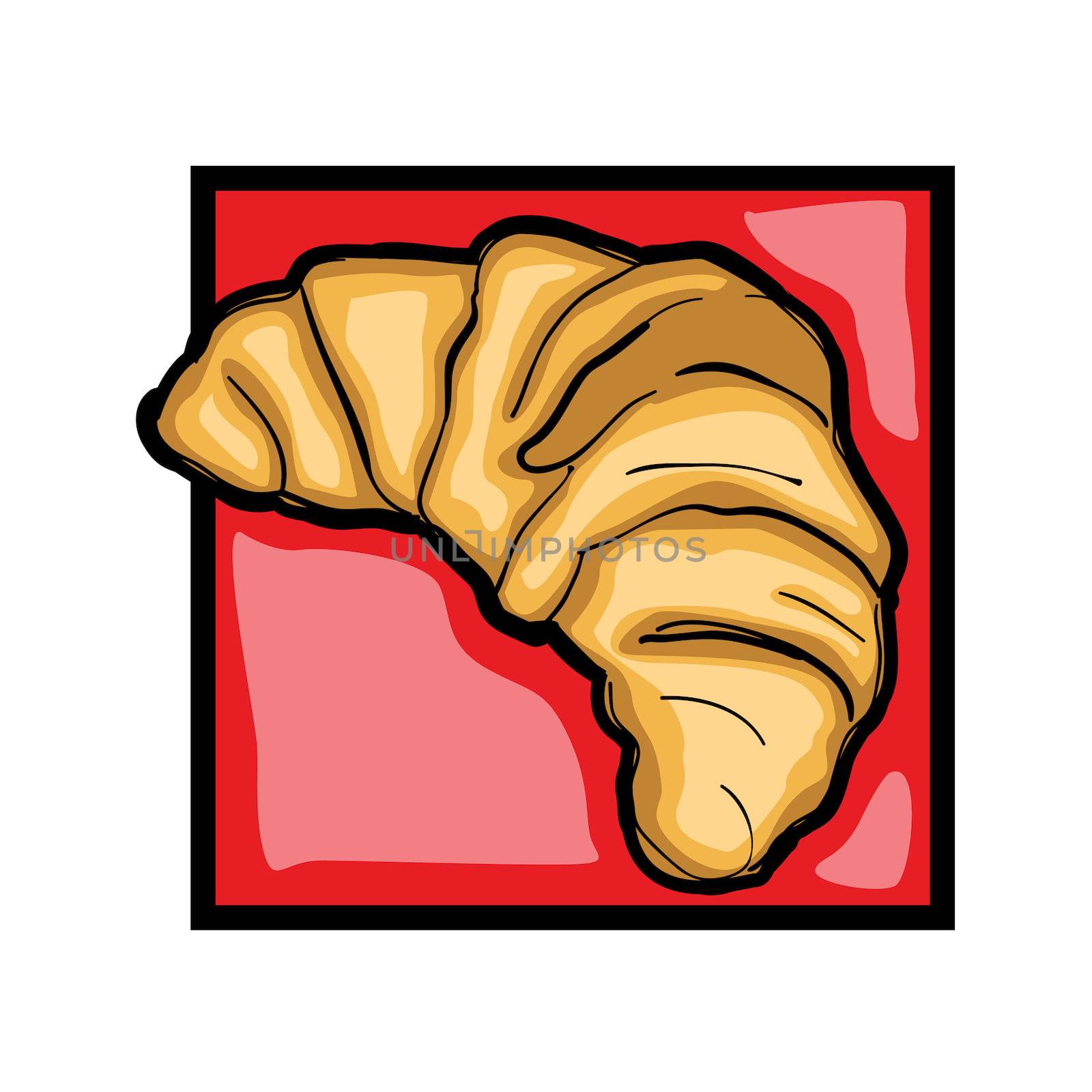 Classic clip art graphic icon with croissant