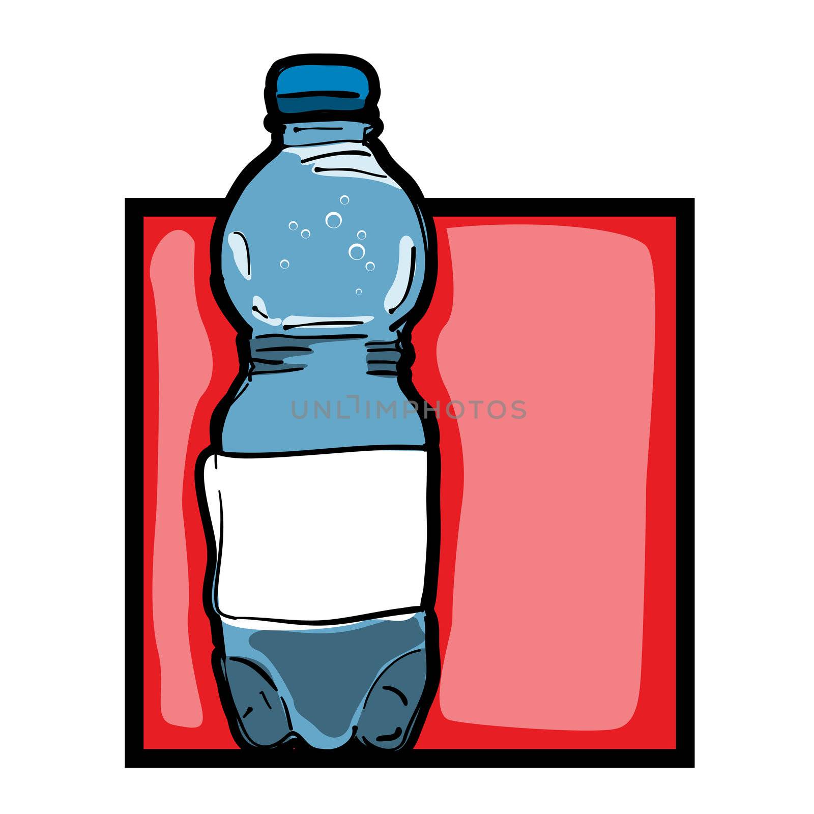 Classic clip art graphic icon with mineral water bottle