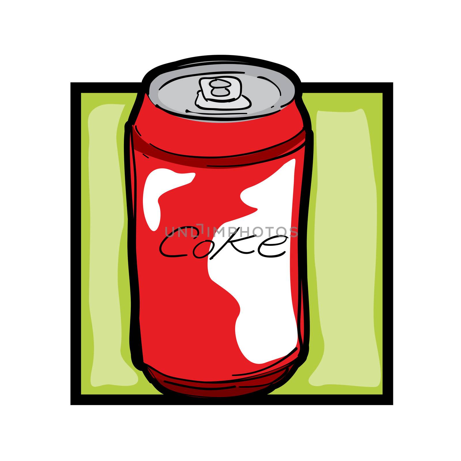 Classic clip art graphic icon with soda can
