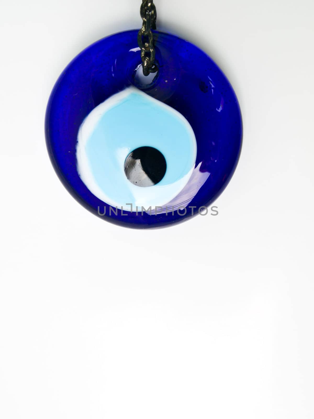 Turkish evil eye isolated on white background