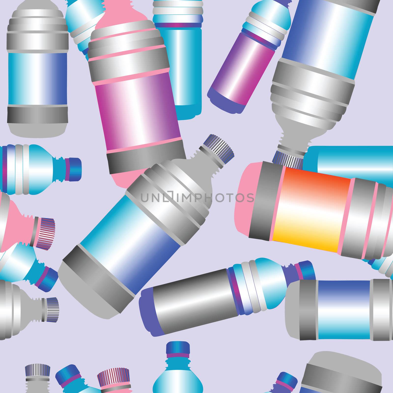 recycling plastic bottles pattern for print