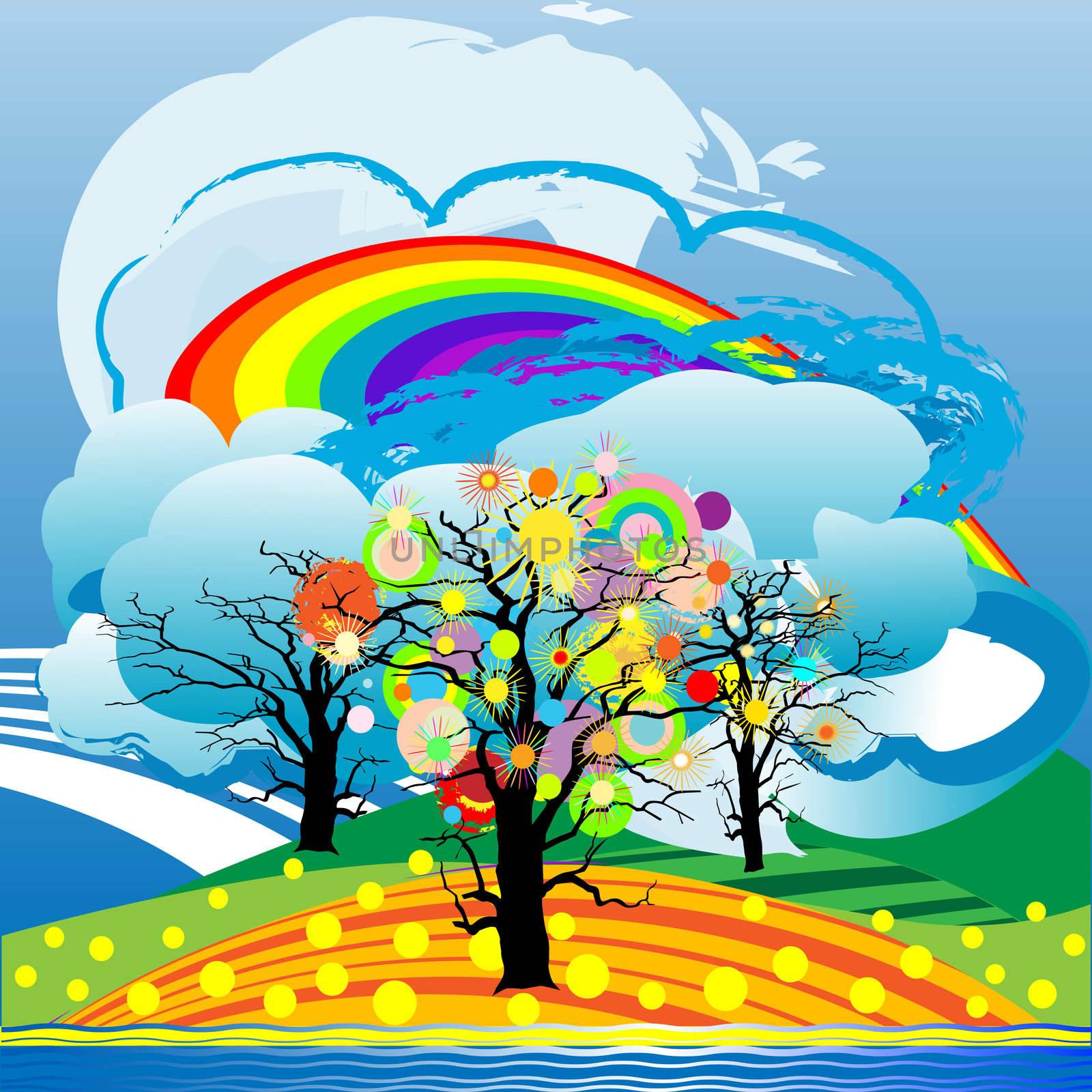 Abstract rainbow composition
