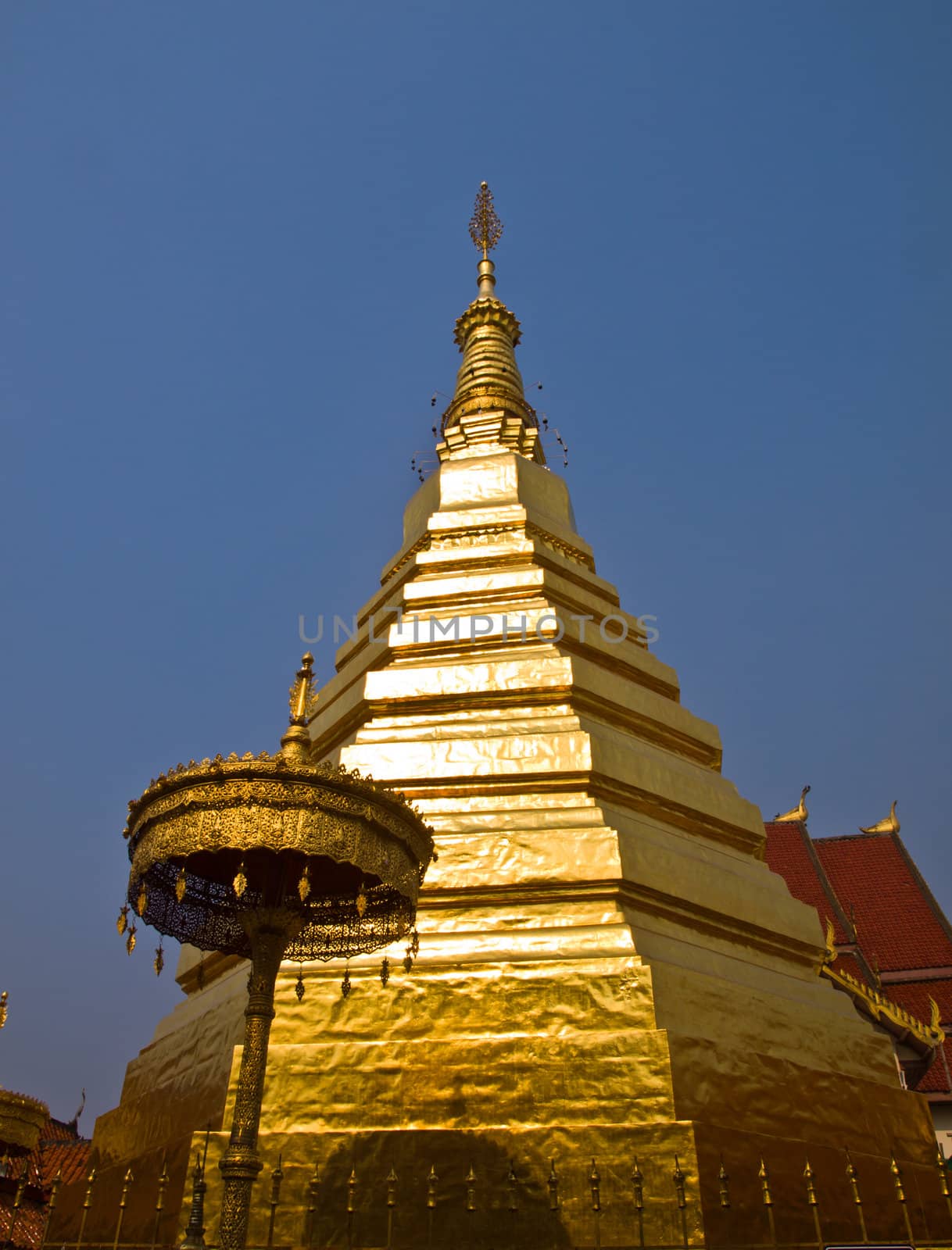 Phrathatchohae golden pagoda, Phrae, Thailand