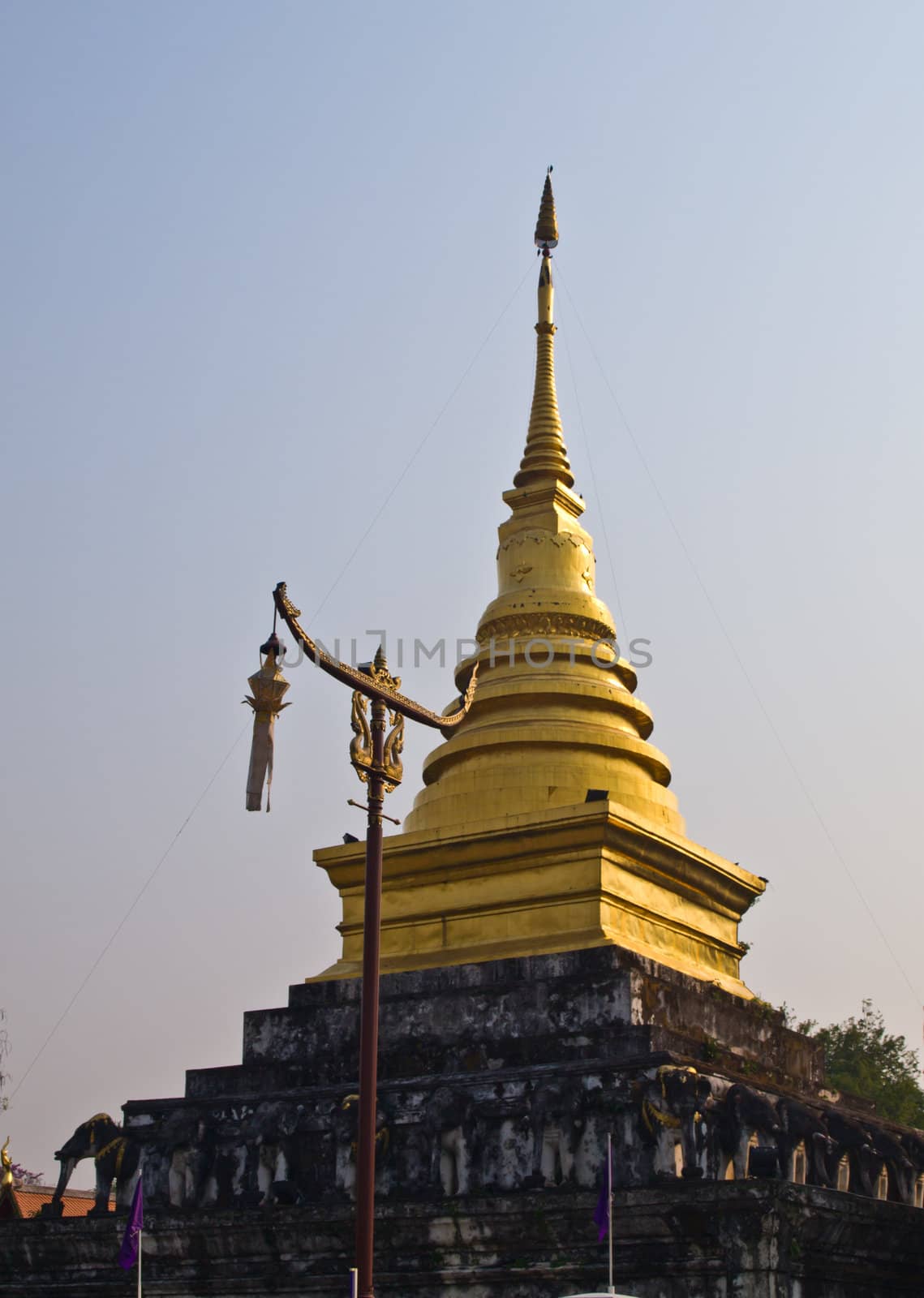 Golden pagoda, Wat Phra That chaeng kam, Nan Thailand