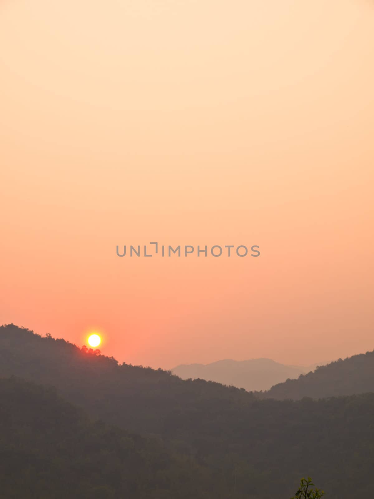 Sunset Mountain view of Bua Kluea, Nan Thailand by gururugu