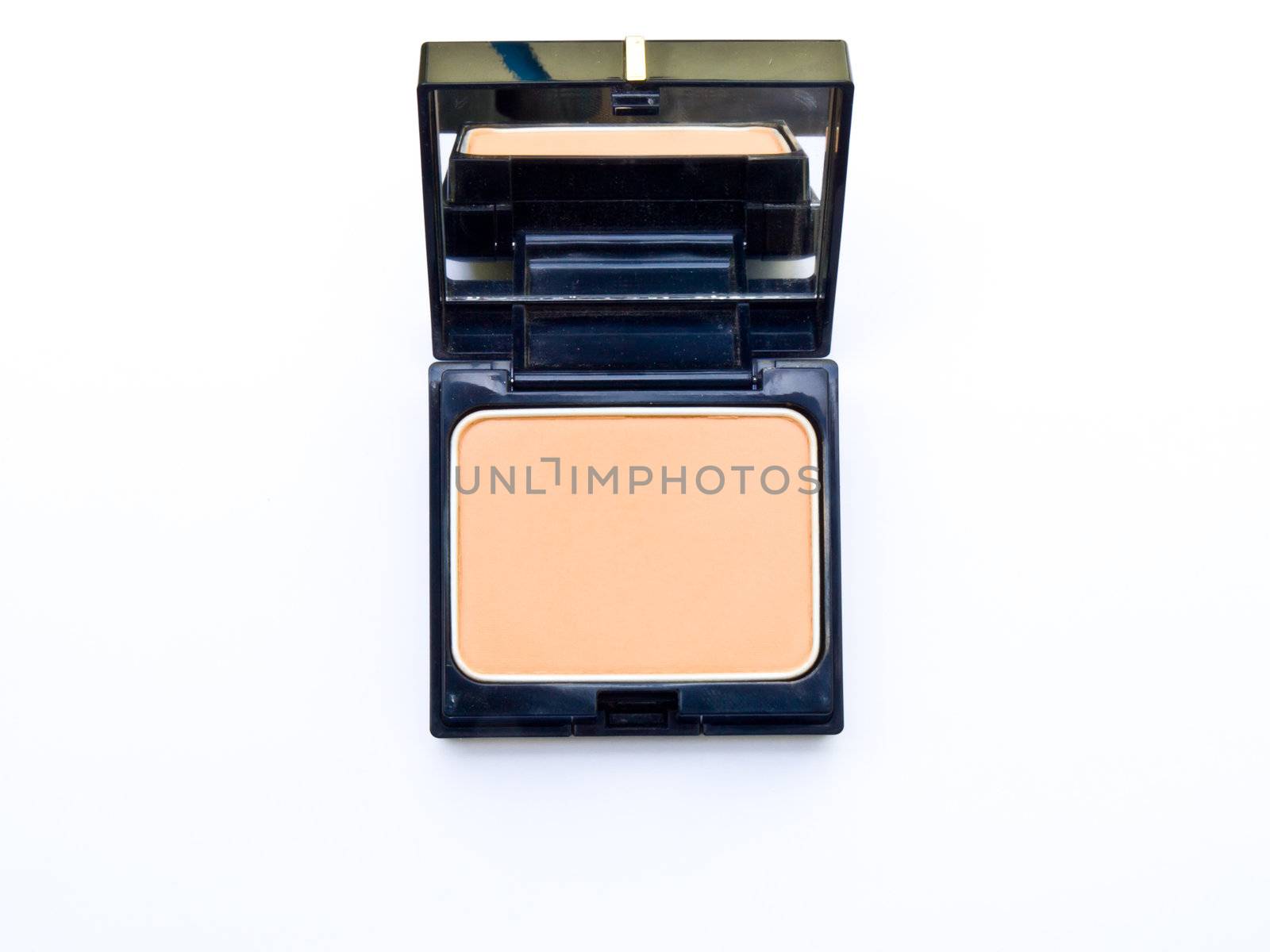 Face powder in a black box isolated in a white background