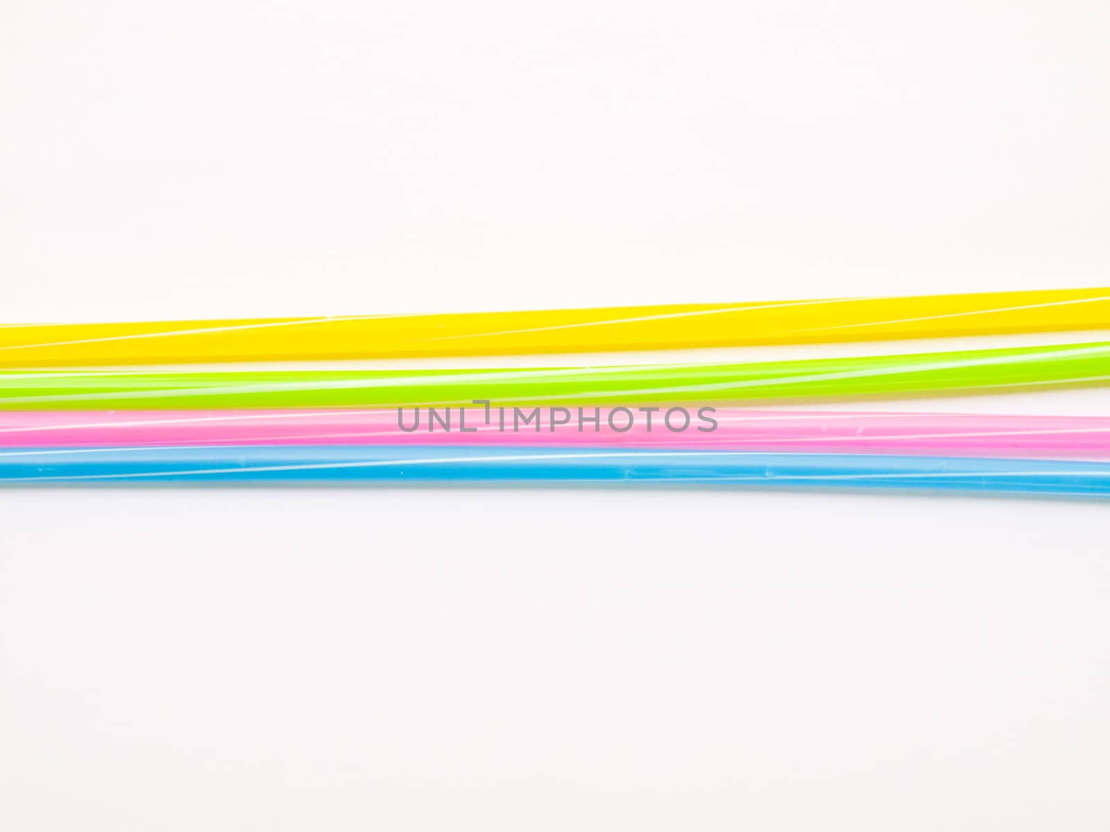 Colorful straws isolated on white back ground