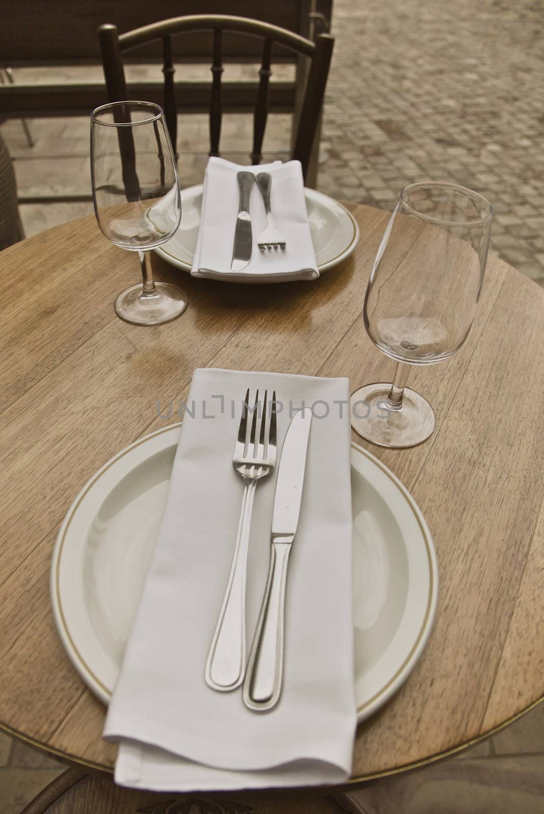 Table set for business lunch, high class standard